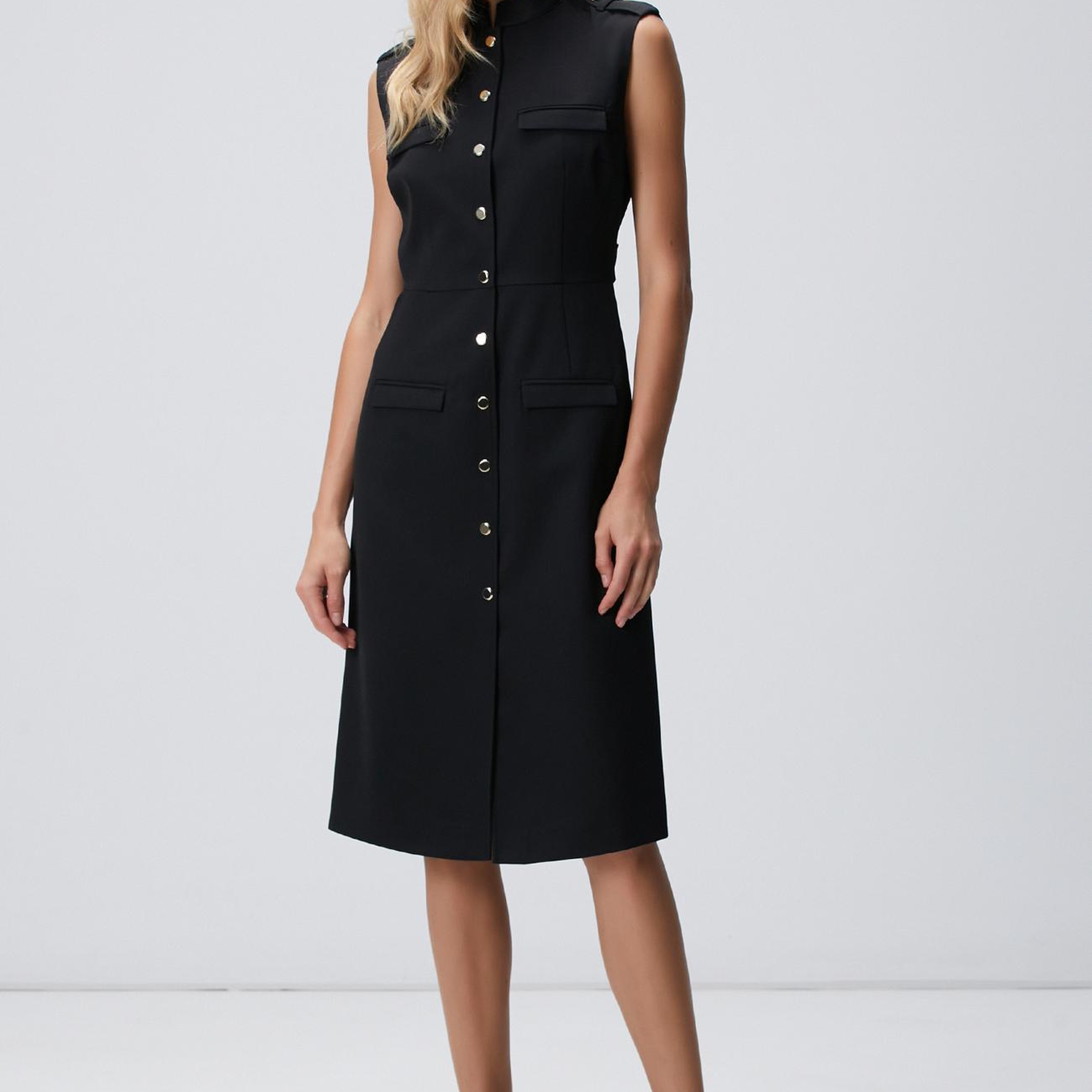 Network Kadın Siyah Yün Karışımlı Elbise