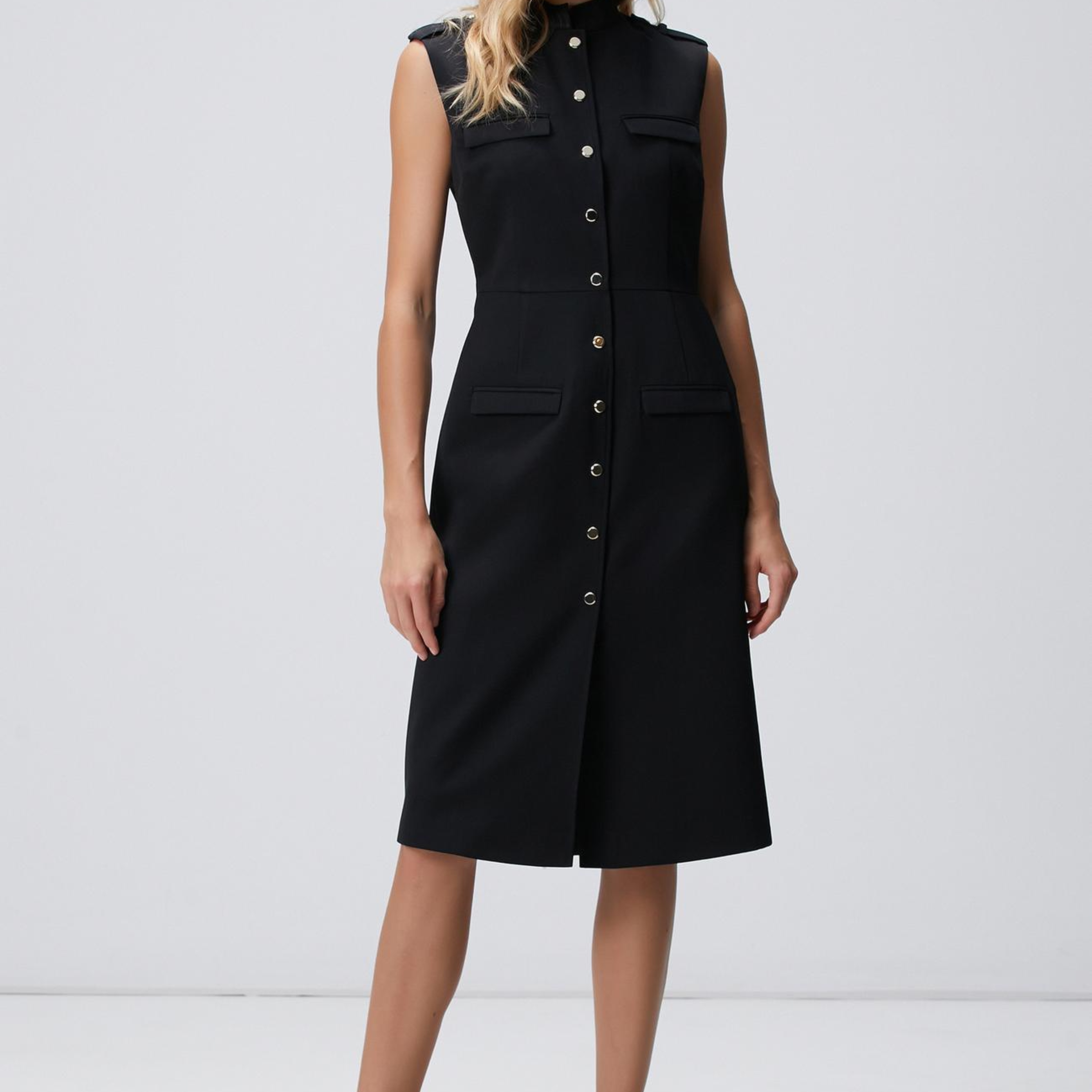 Network Kadın Siyah Yün Karışımlı Elbise