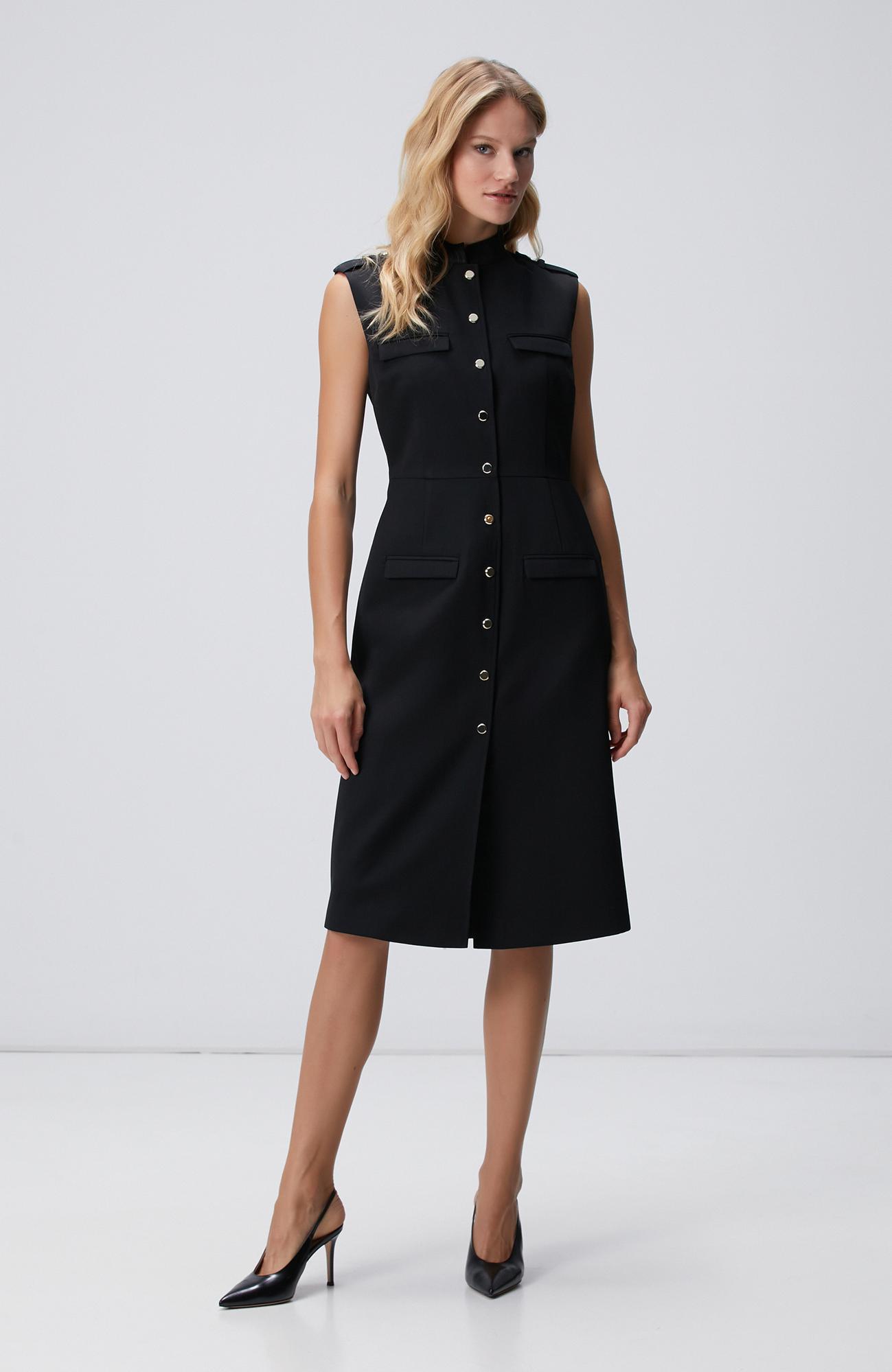 Network Kadın Siyah Yün Karışımlı Elbise