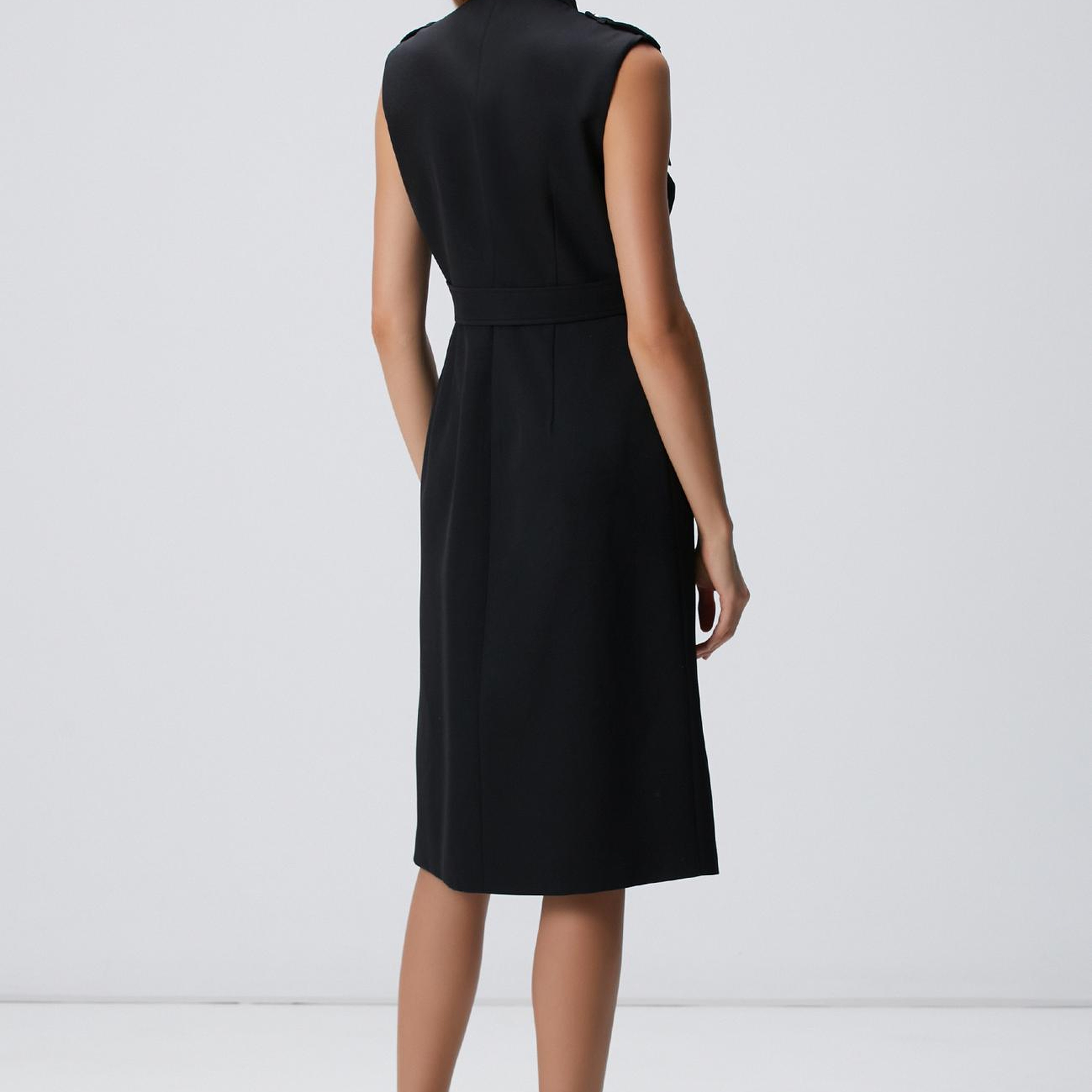 Network Kadın Siyah Yün Karışımlı Elbise