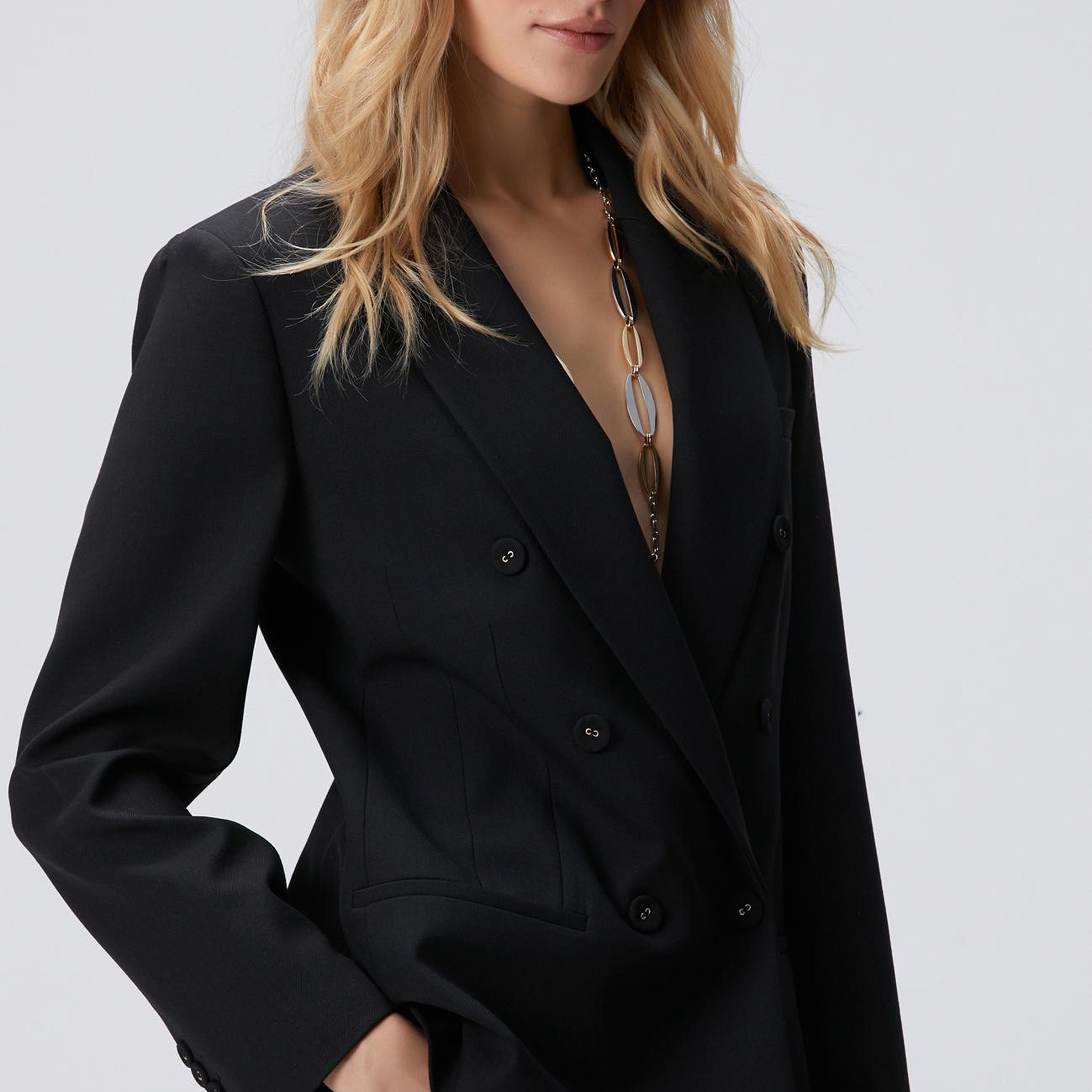 Network Kadın Siyah Yün Karışımlı Ceket