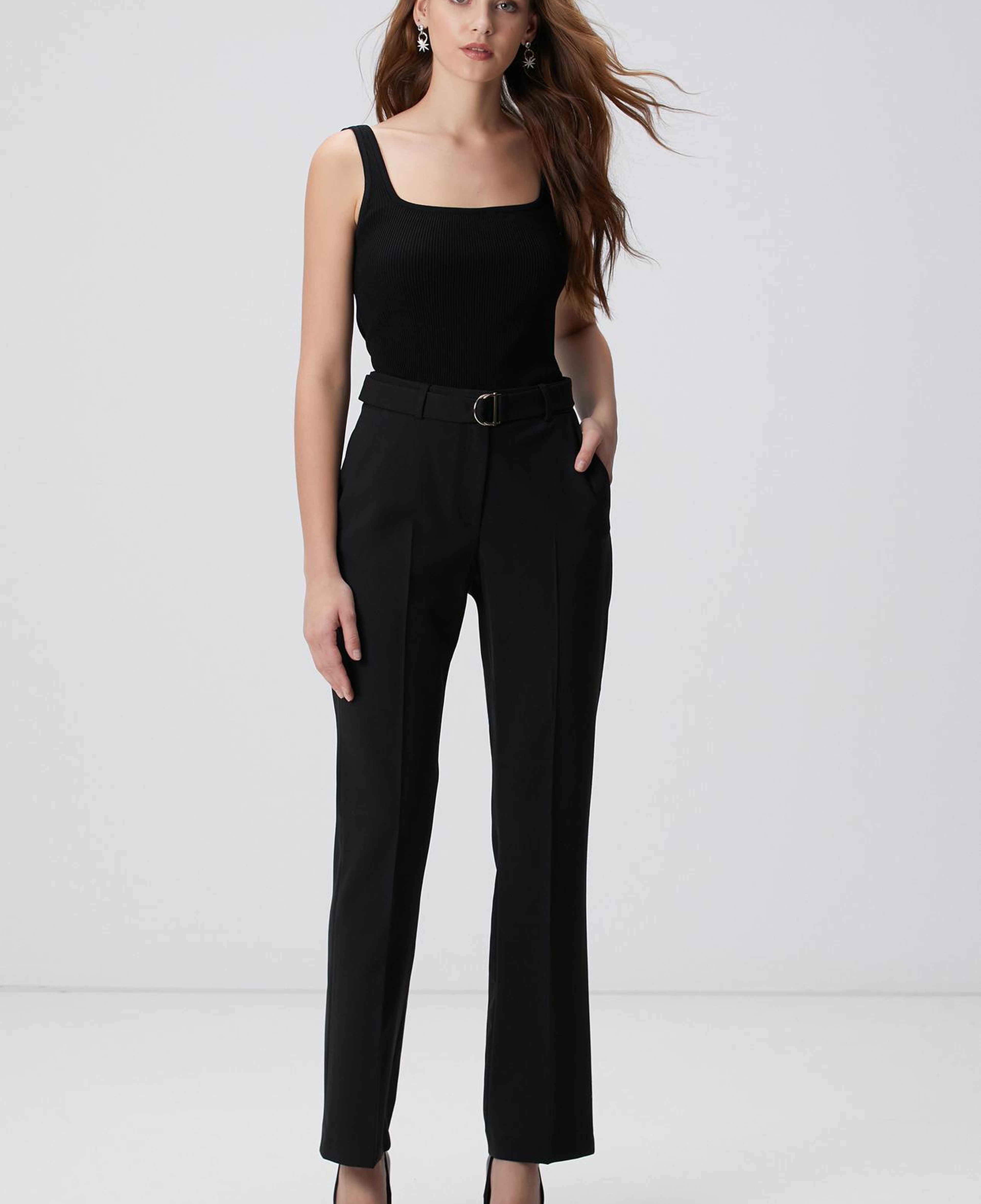 Network Kadın Siyah Yün Karışımlı Pantolon