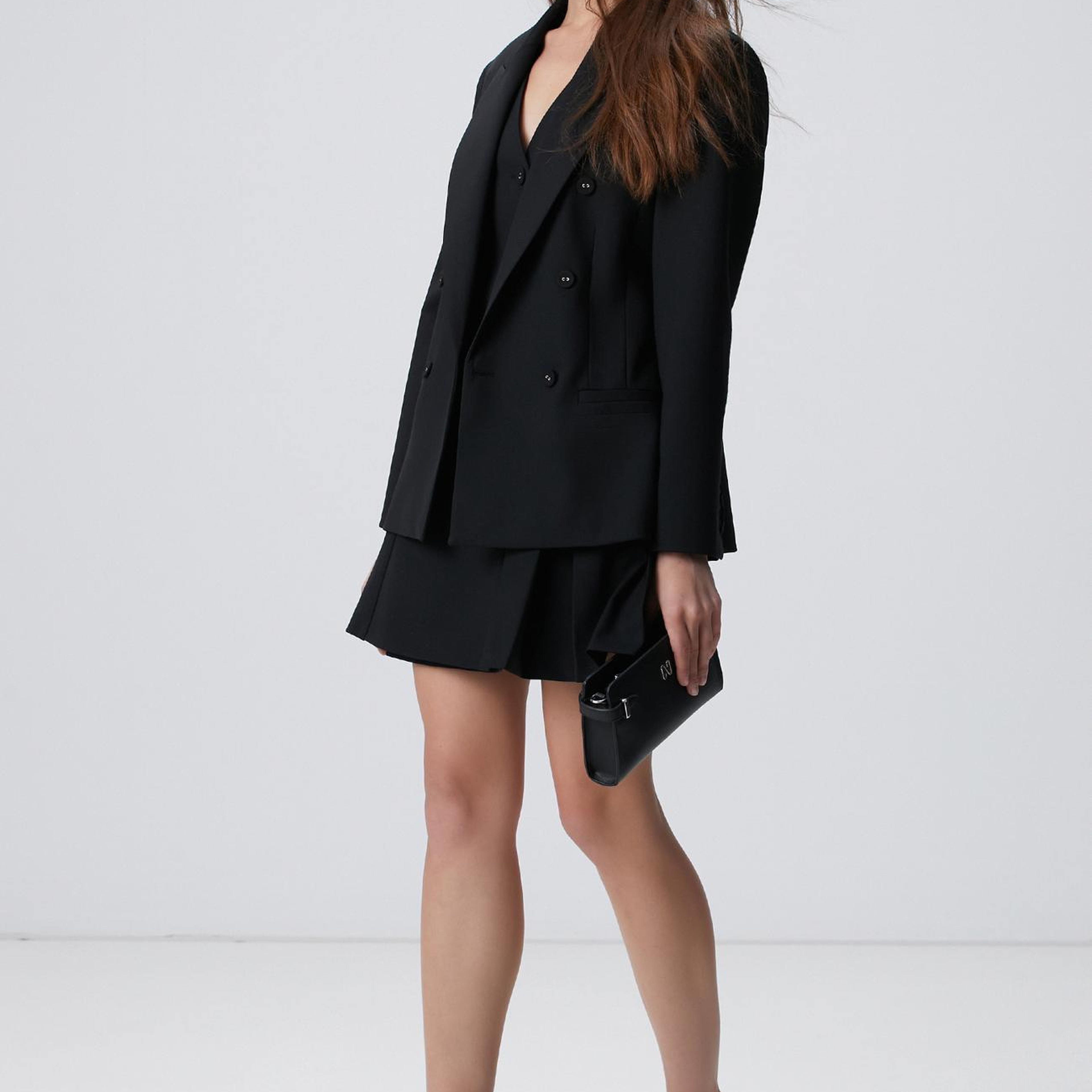 Network Kadın Siyah Yün Karışımlı Etek