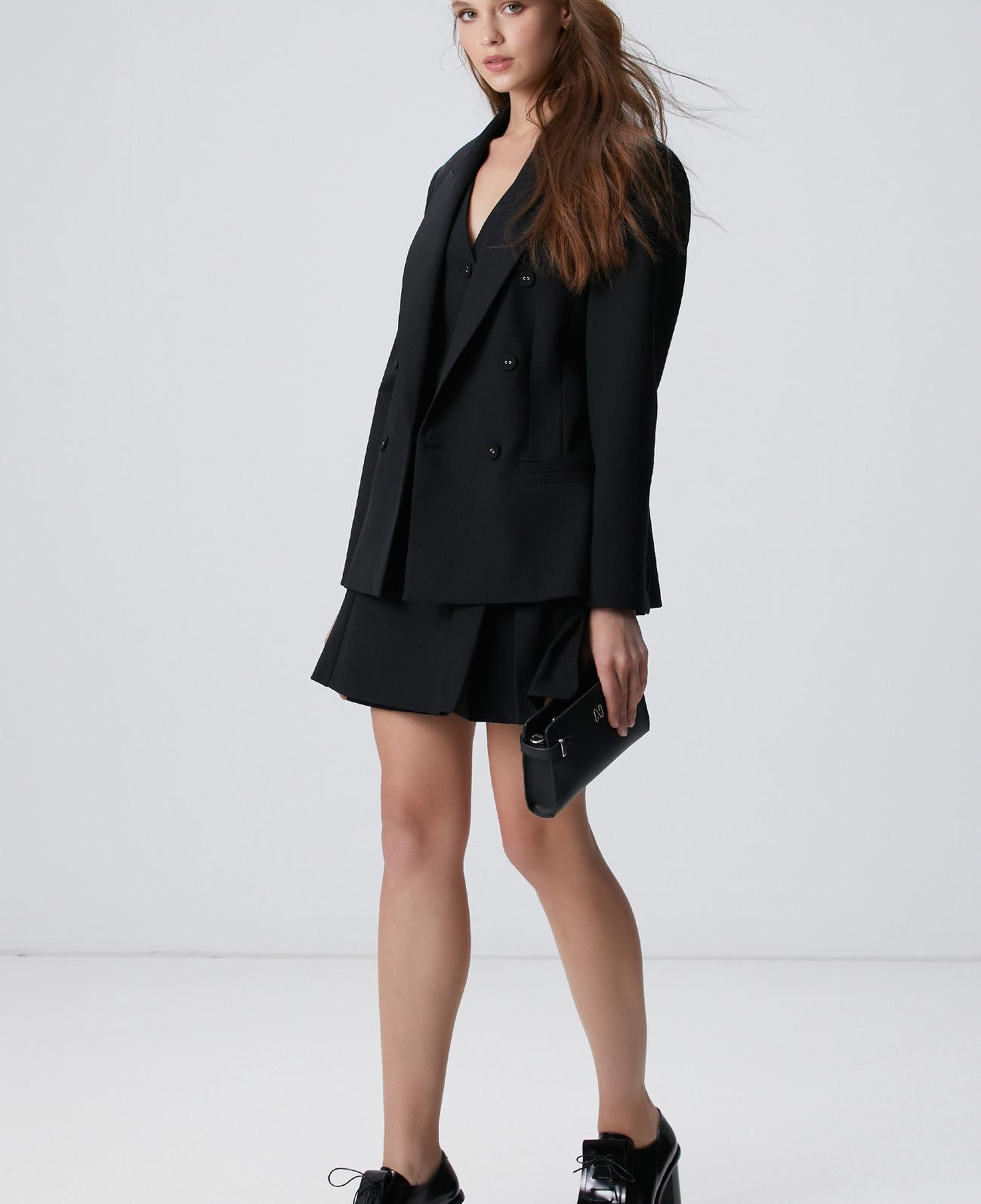 Network Kadın Siyah Yün Karışımlı Etek