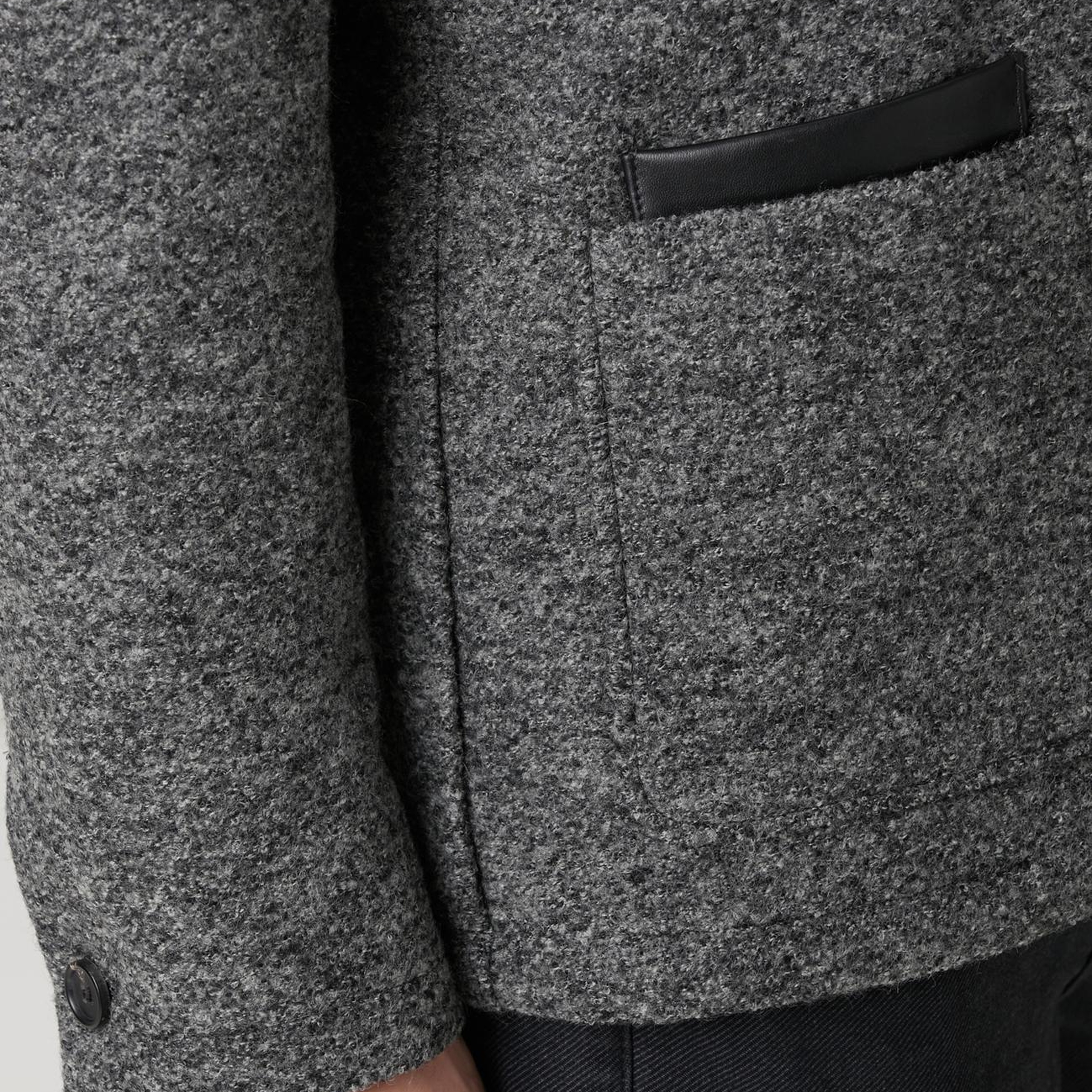 Network Erkek Gri Melanj Yün Örme Ceket