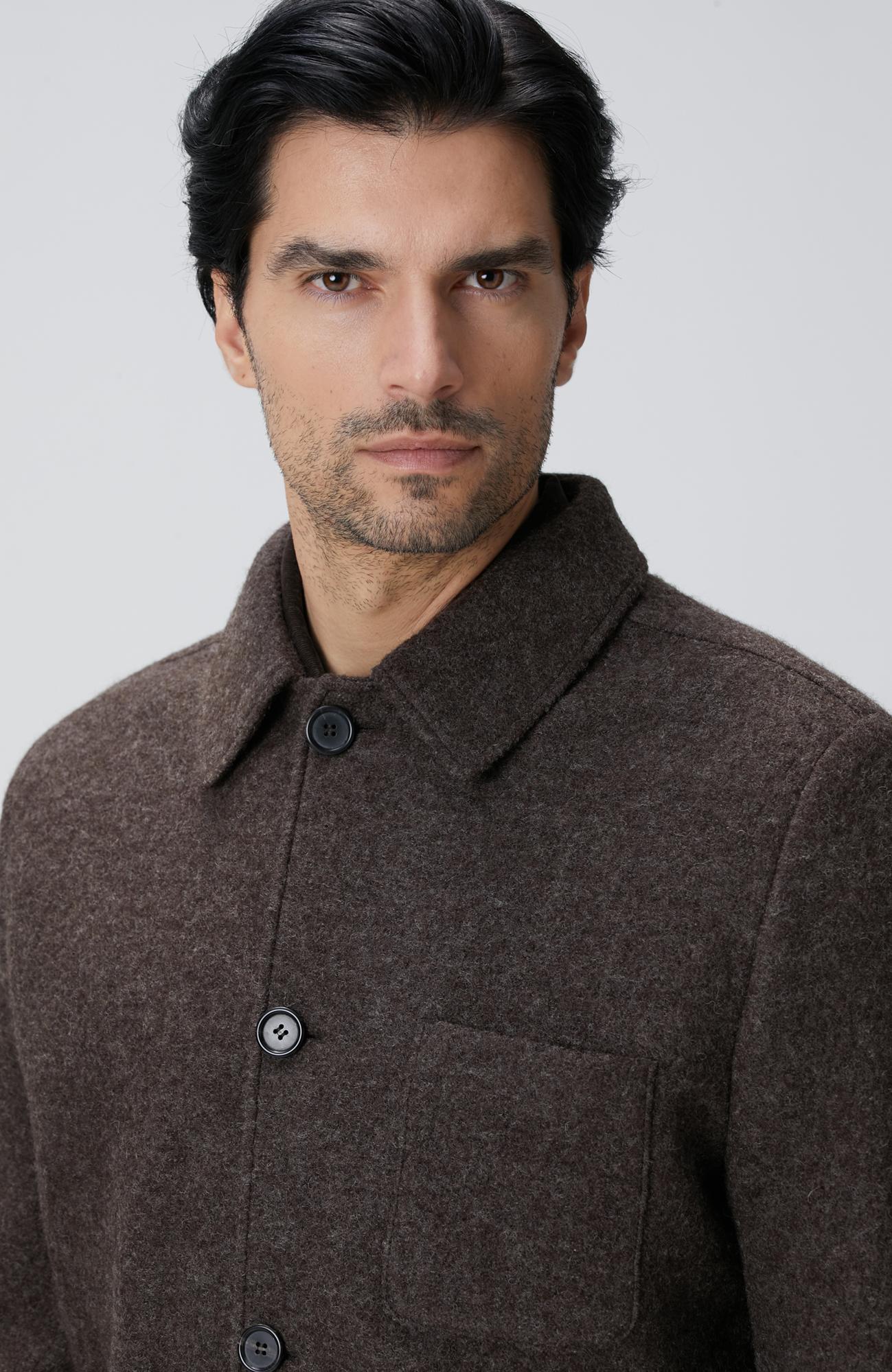 Network Erkek Kahverengi Yün Ceket