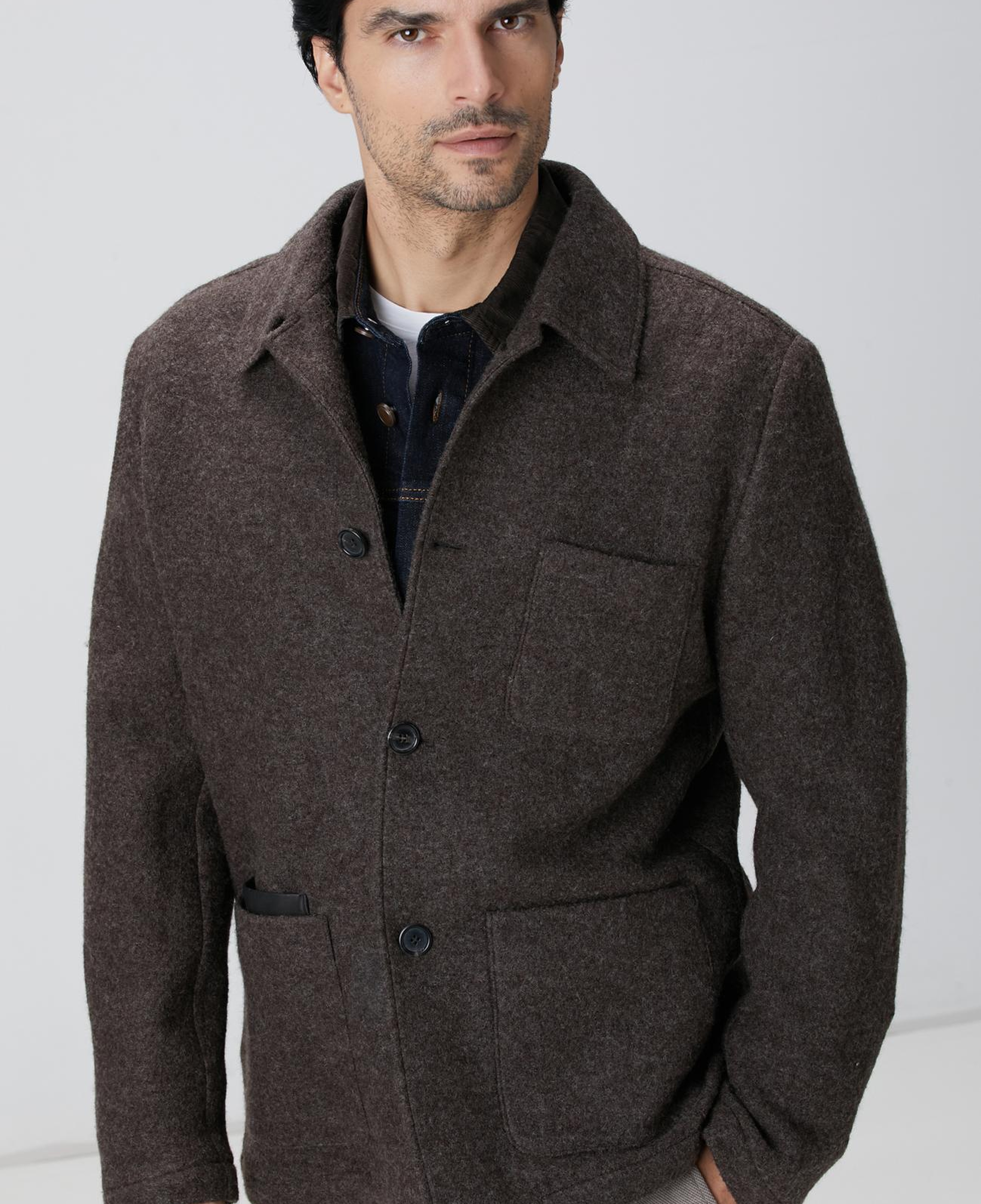 Network Erkek Kahverengi Yün Ceket