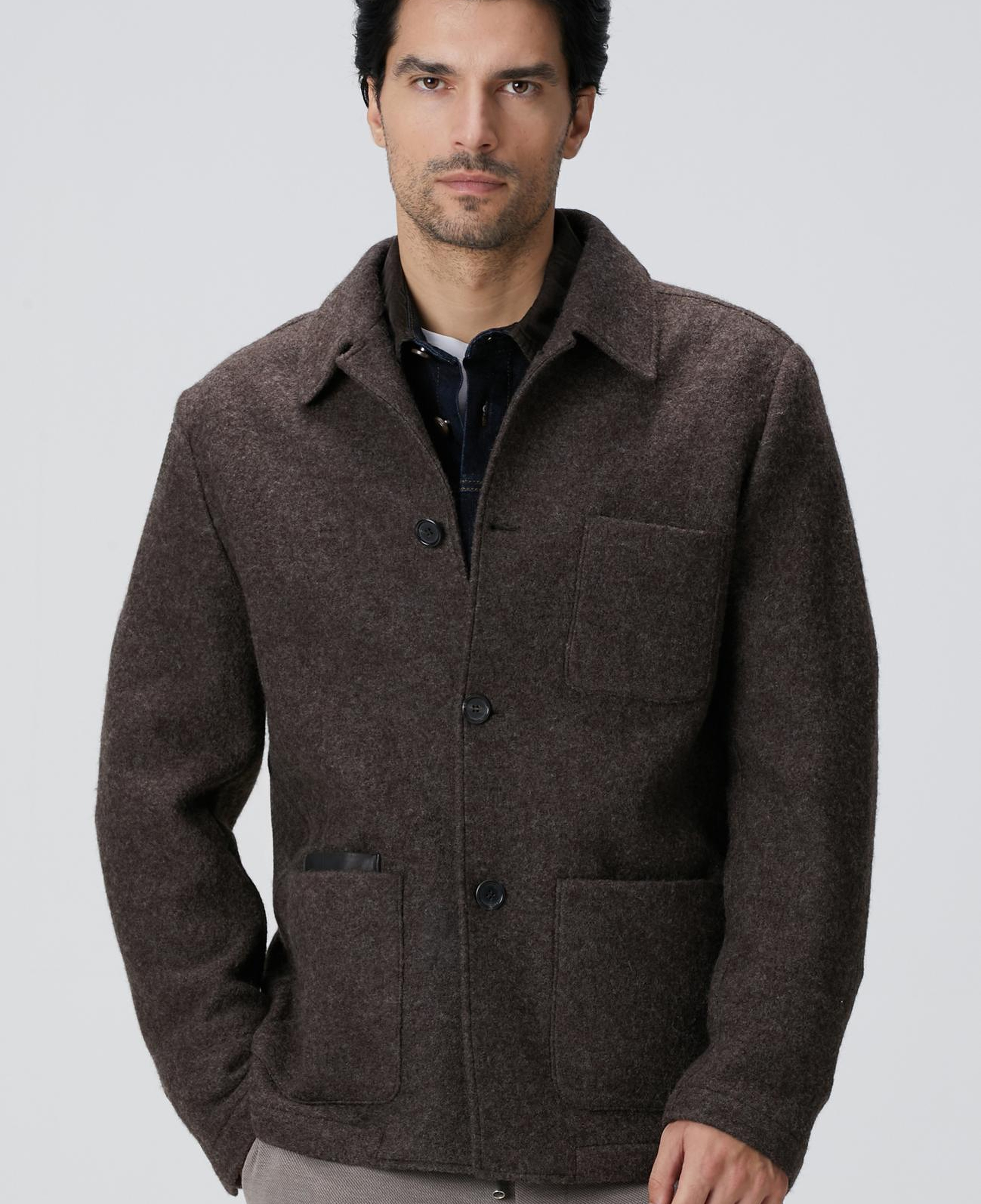 Network Erkek Kahverengi Yün Ceket