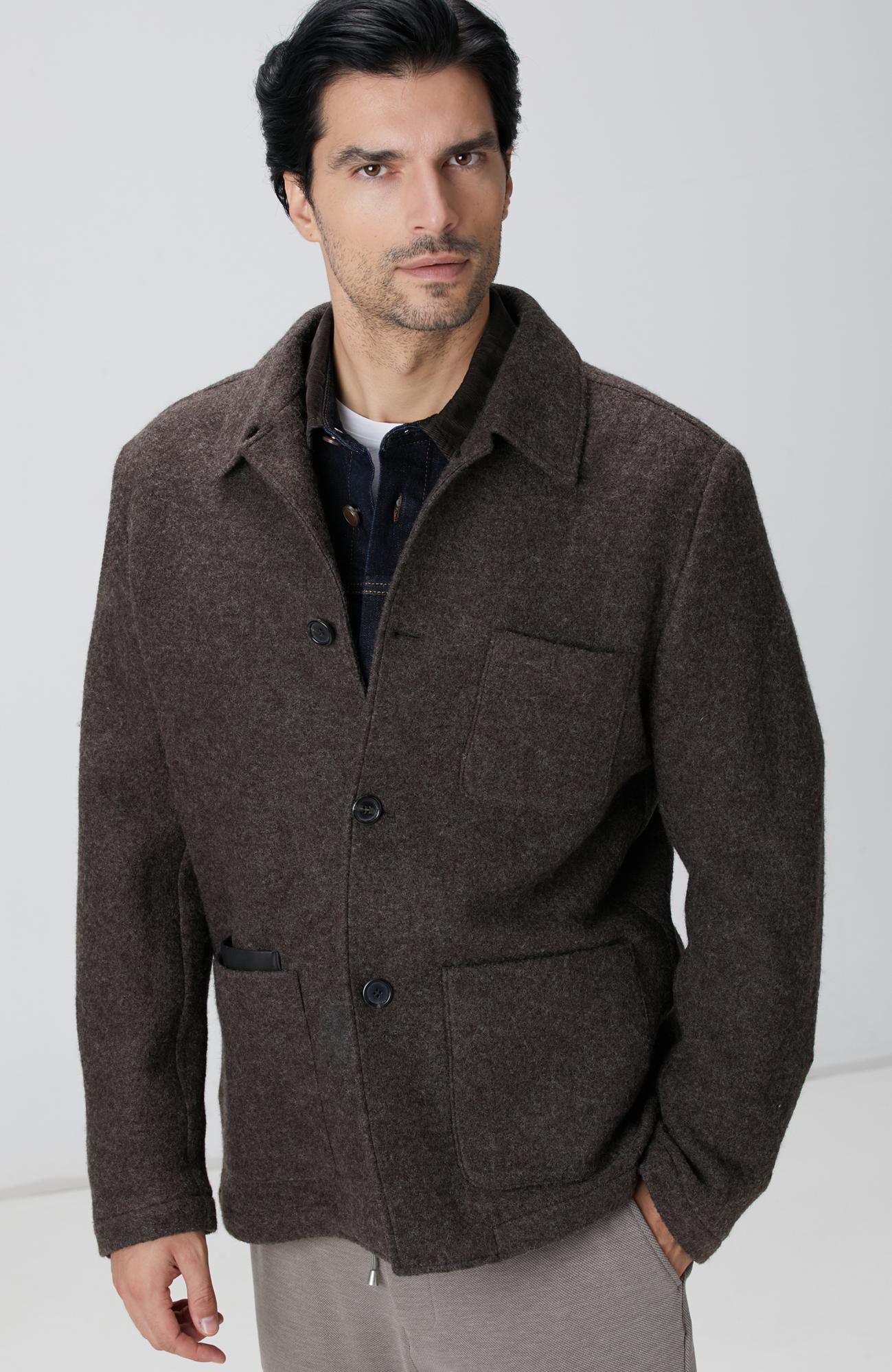 Network Erkek Kahverengi Yün Ceket