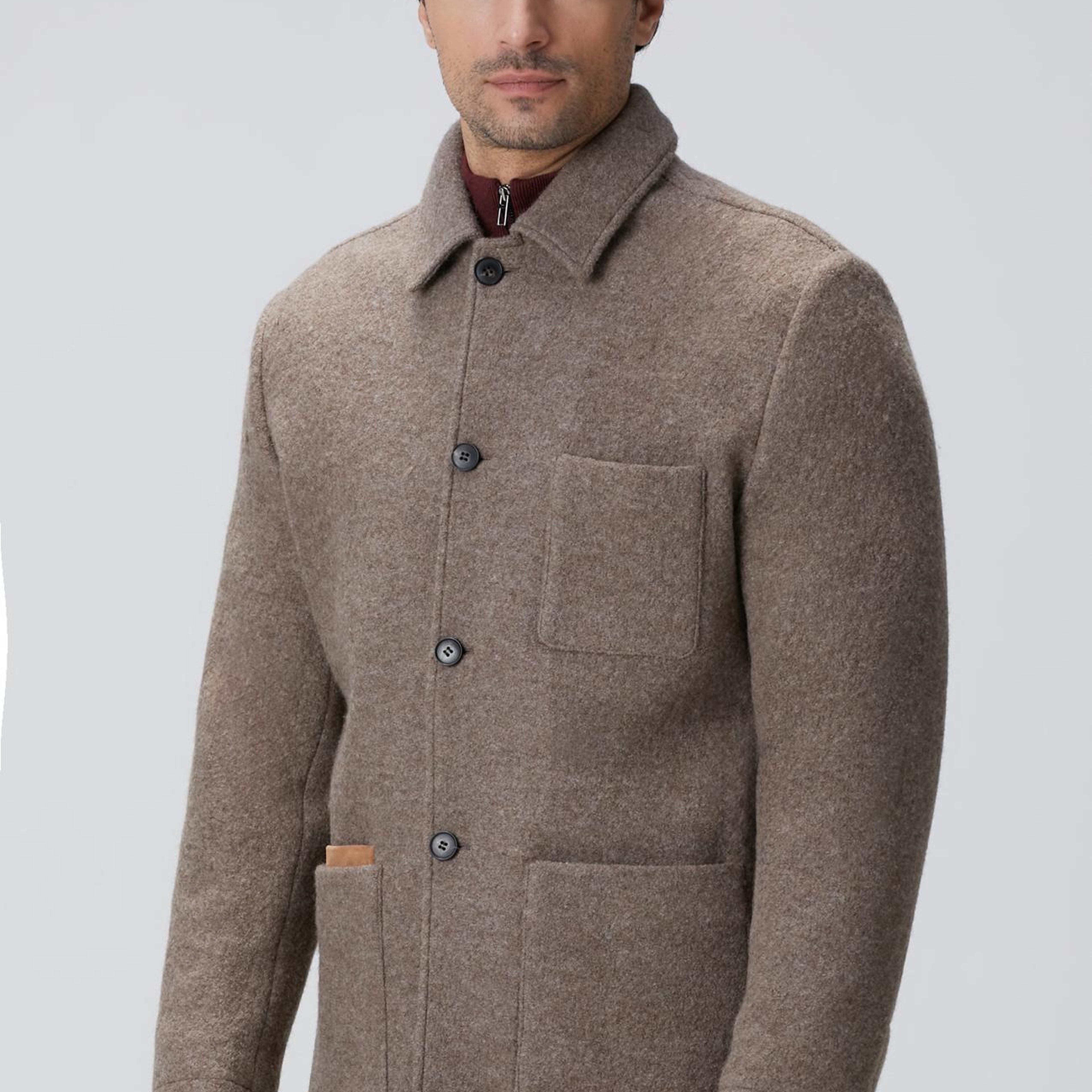 Network Erkek Bej Melanj Yün Ceket