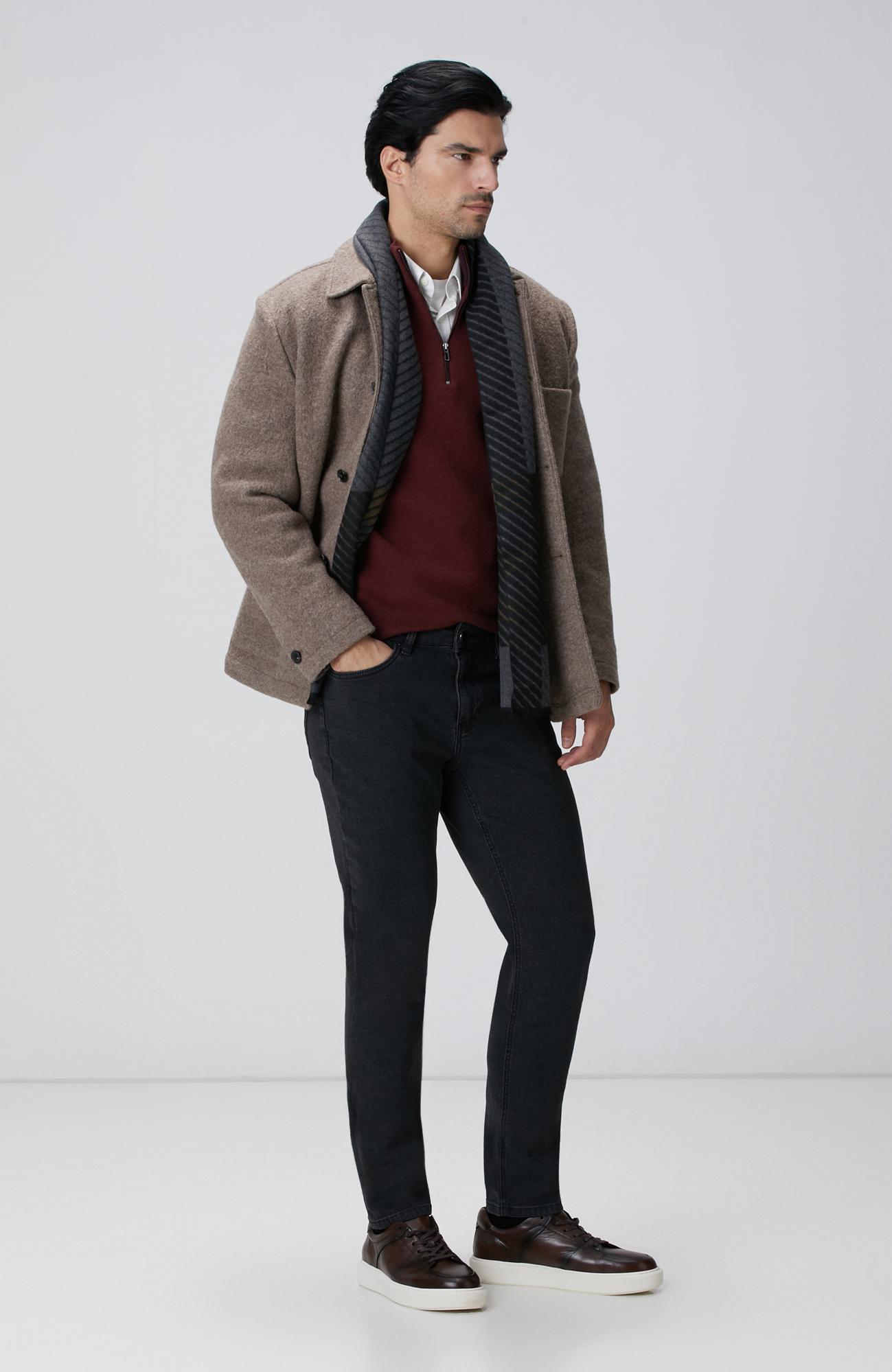 Network Erkek Bej Melanj Yün Ceket