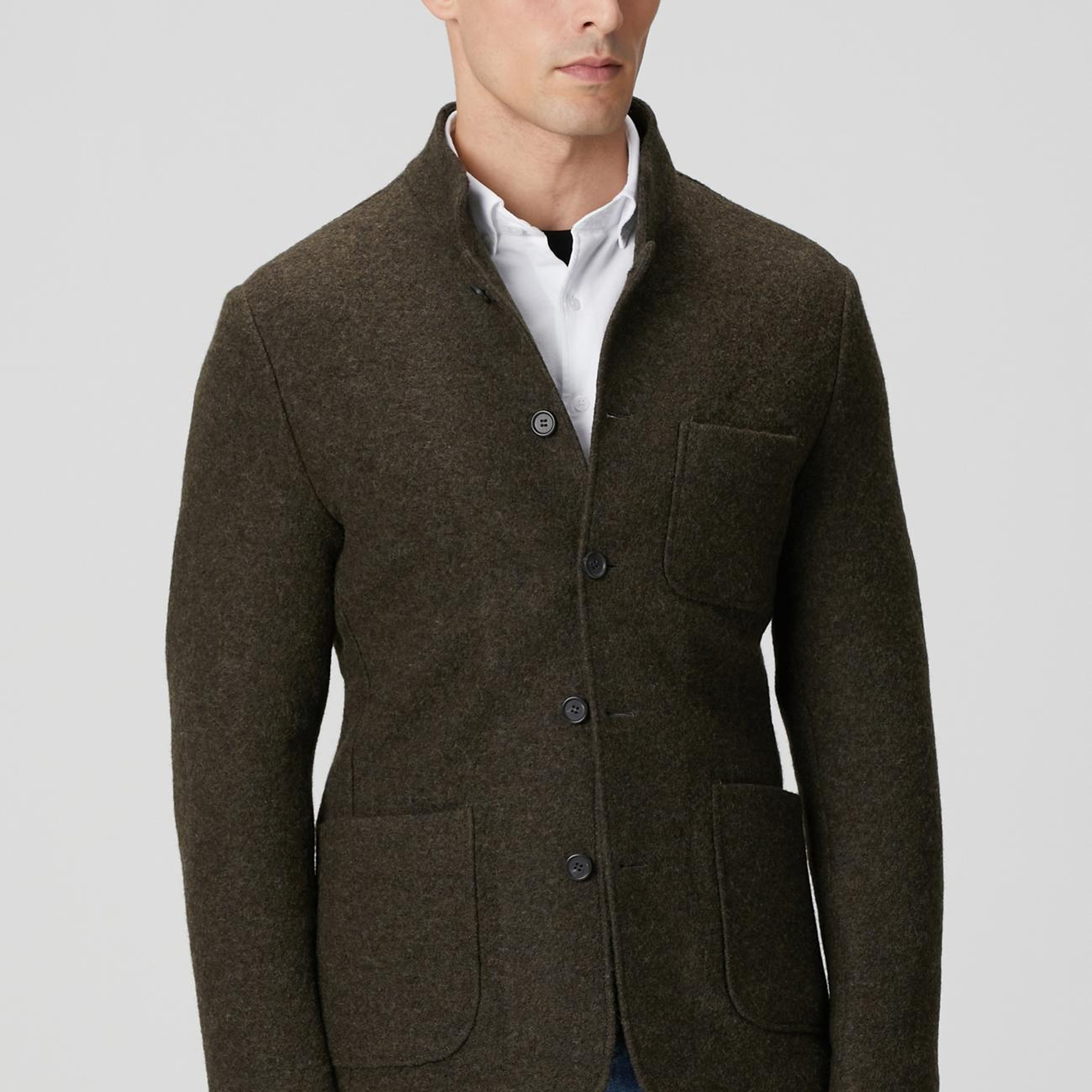 Network Erkek Haki Yün Örme Ceket