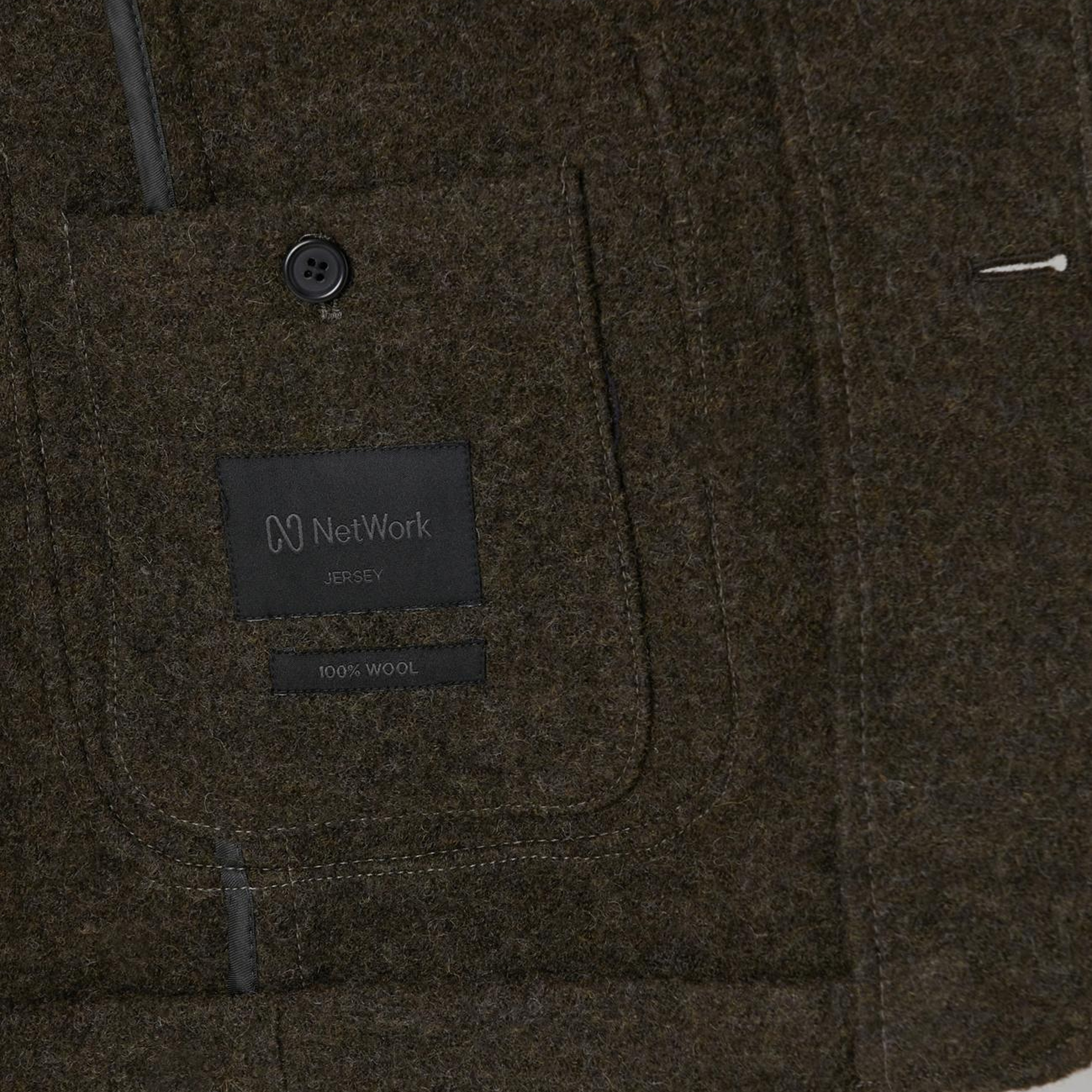 Network Erkek Haki Yün Örme Ceket