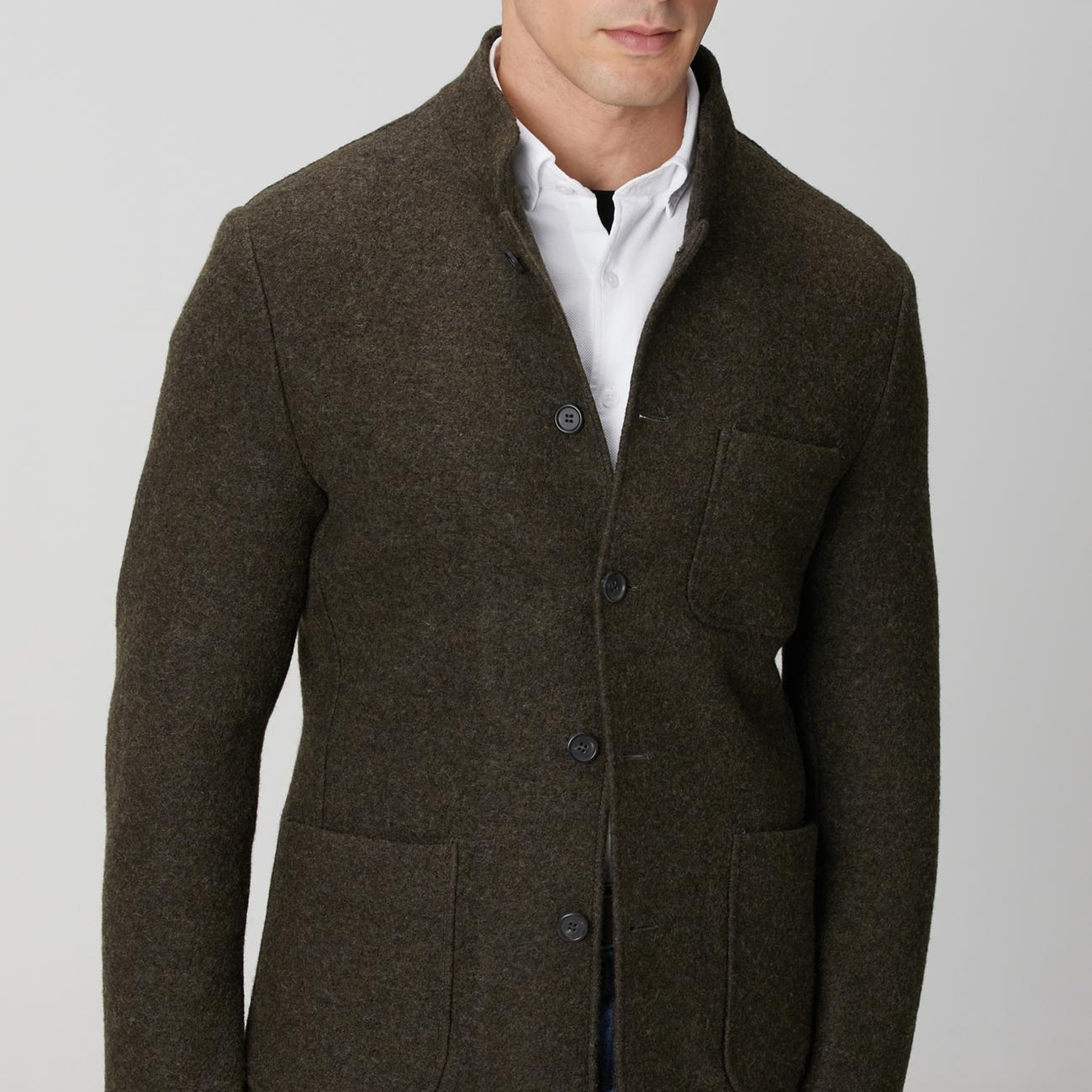 Network Erkek Haki Yün Örme Ceket