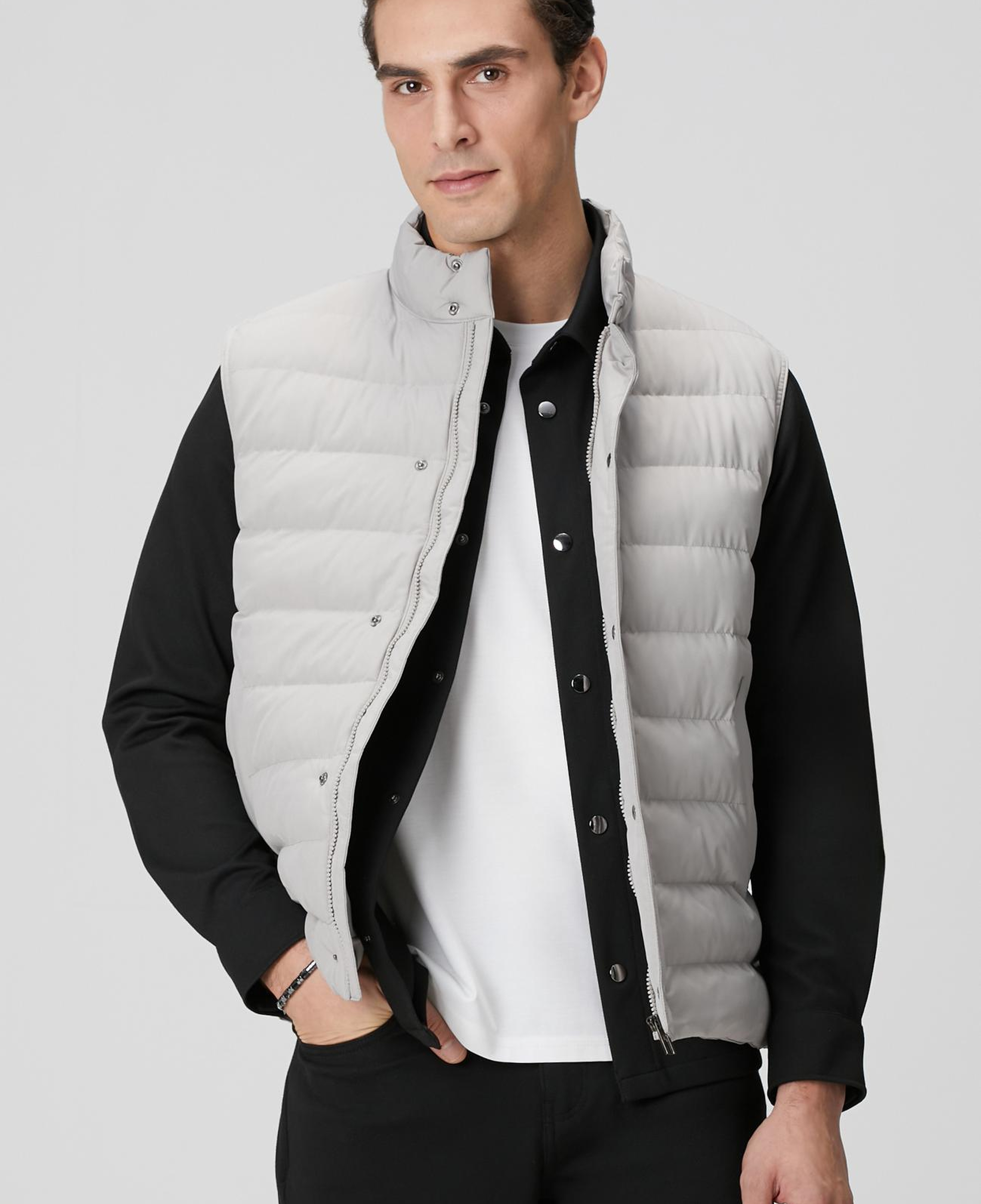 Network Erkek Gri Ray Kapitoneli Casual Yelek