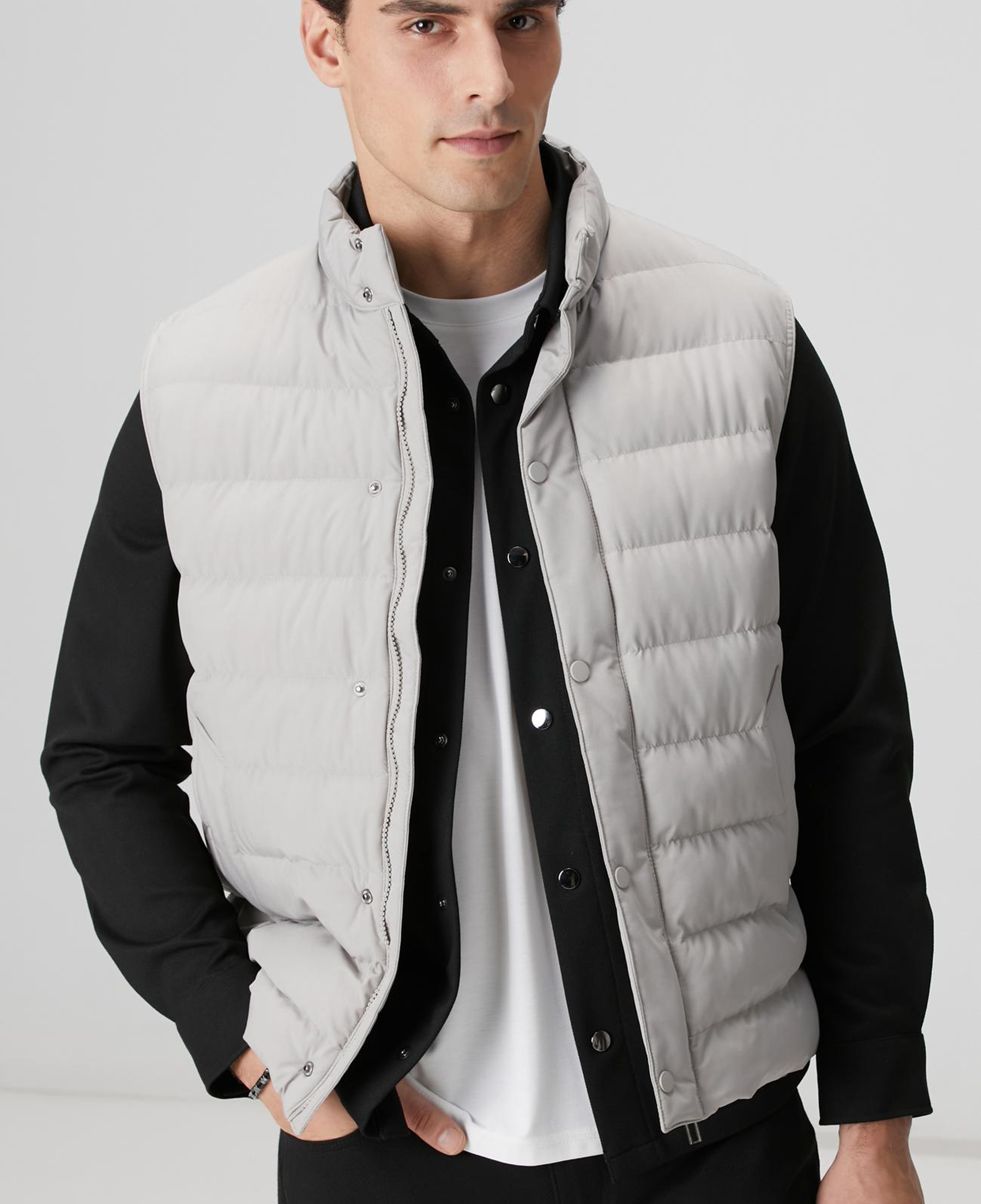 Network Erkek Gri Ray Kapitoneli Casual Yelek