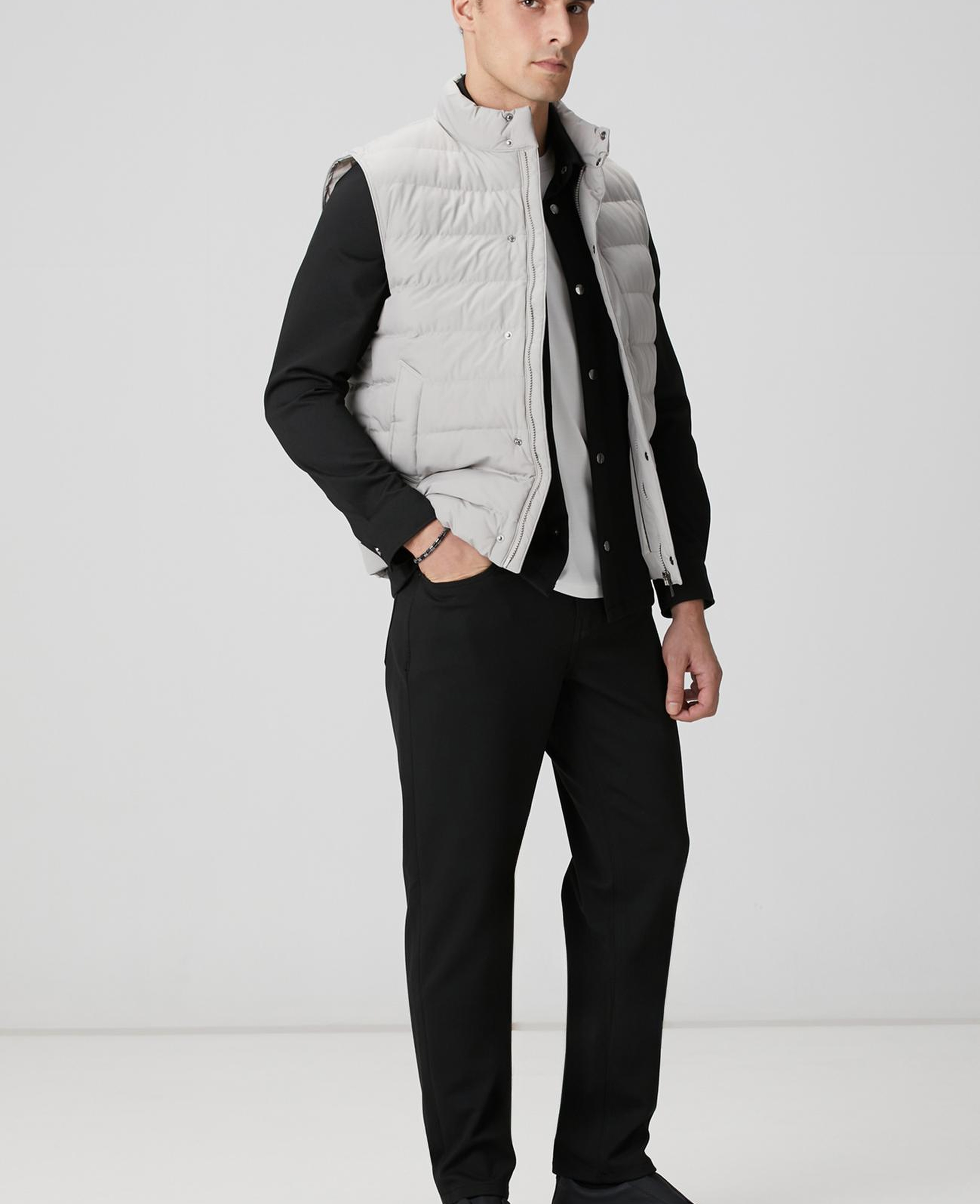 Network Erkek Gri Ray Kapitoneli Casual Yelek