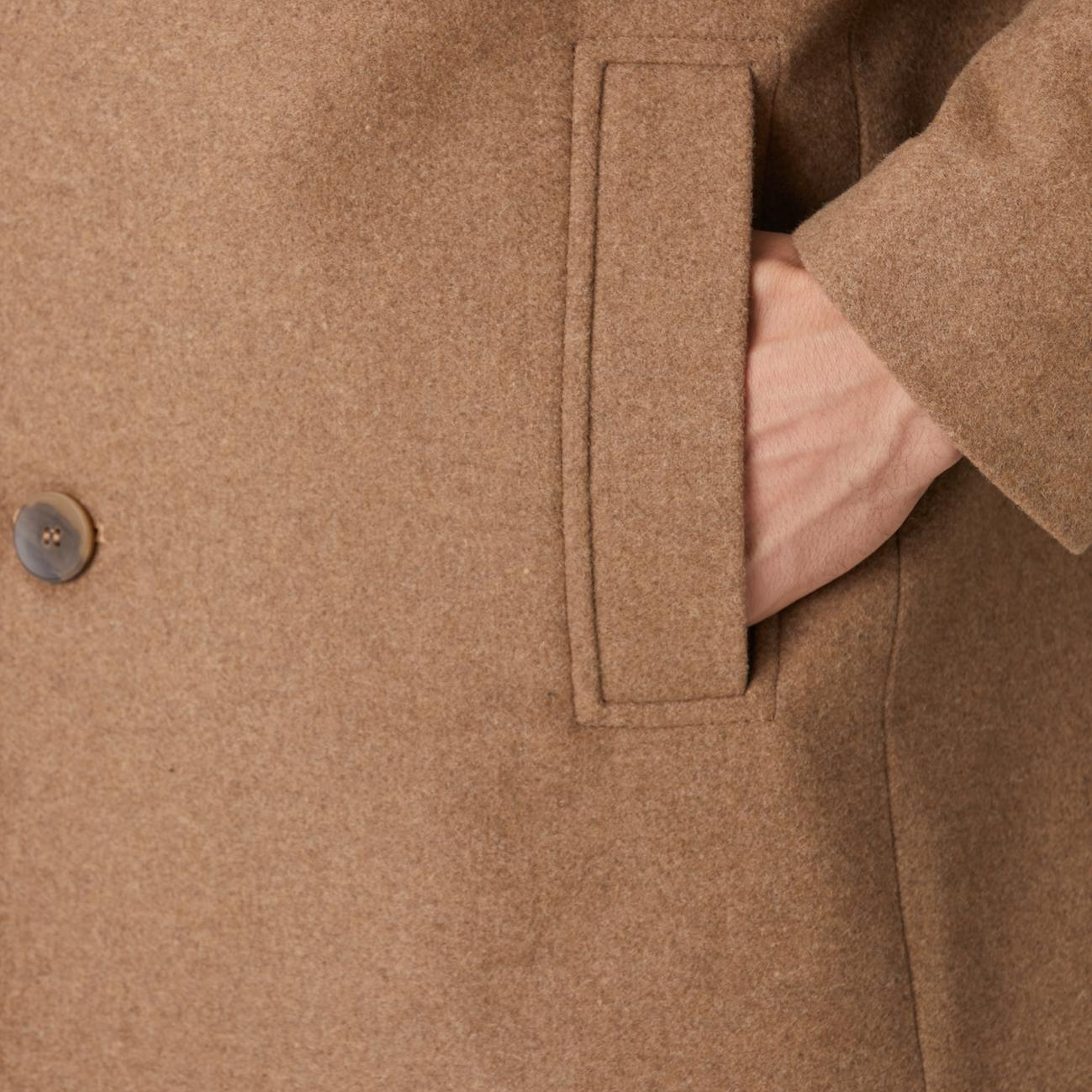 Network Erkek Vizon Dik Yaka Mostralı Palto