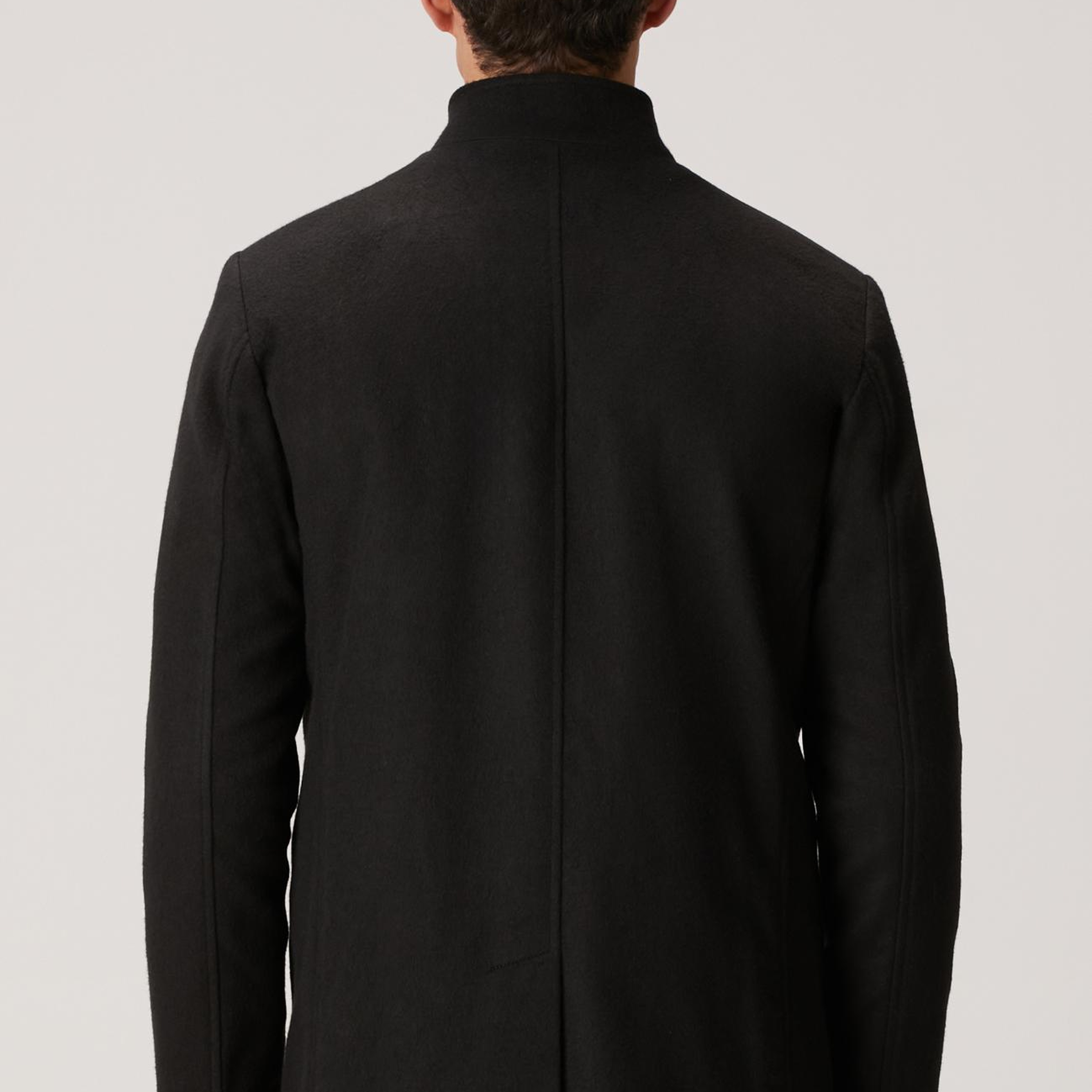 Network Erkek Siyah Dik Yaka Mostralı Palto