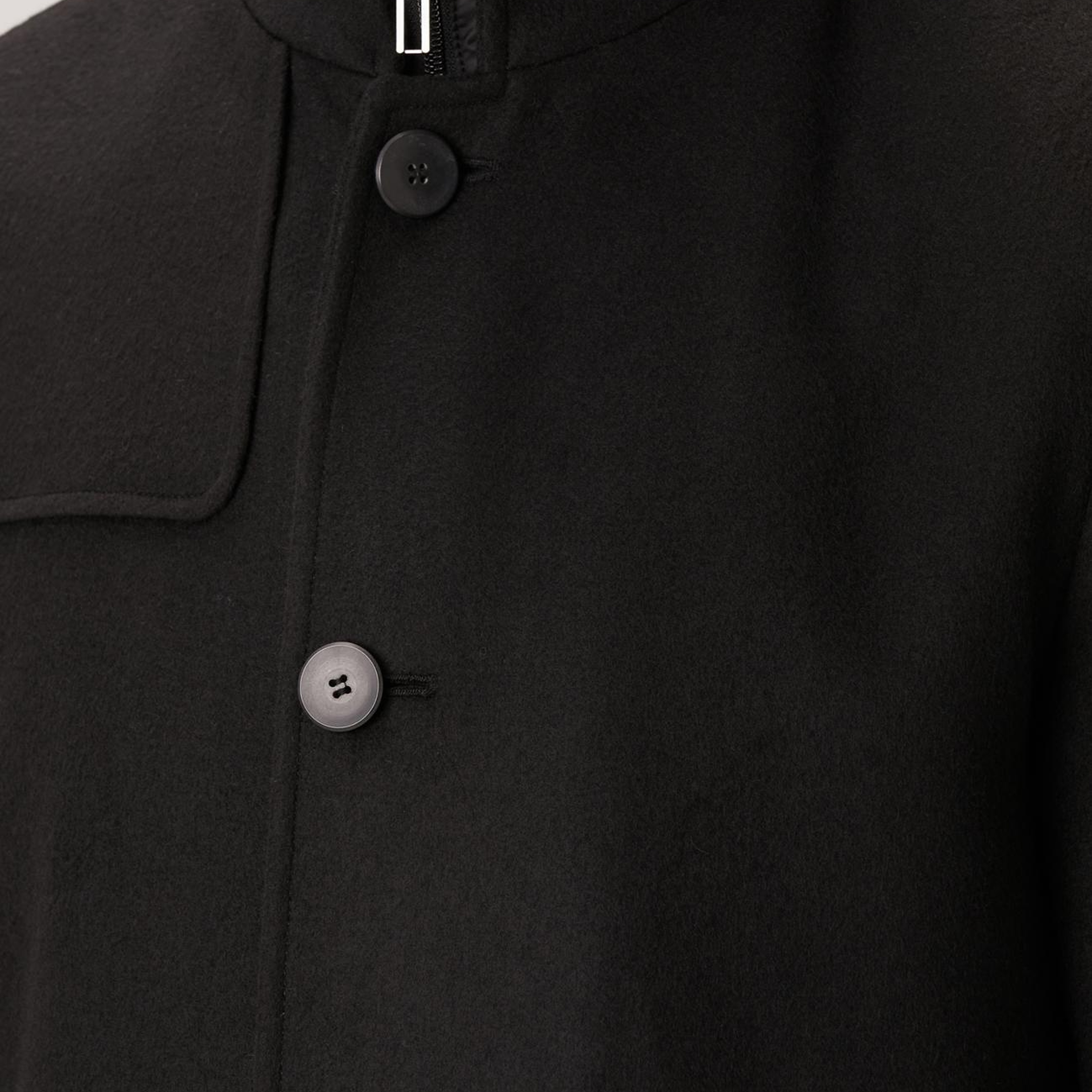 Network Erkek Siyah Dik Yaka Mostralı Palto