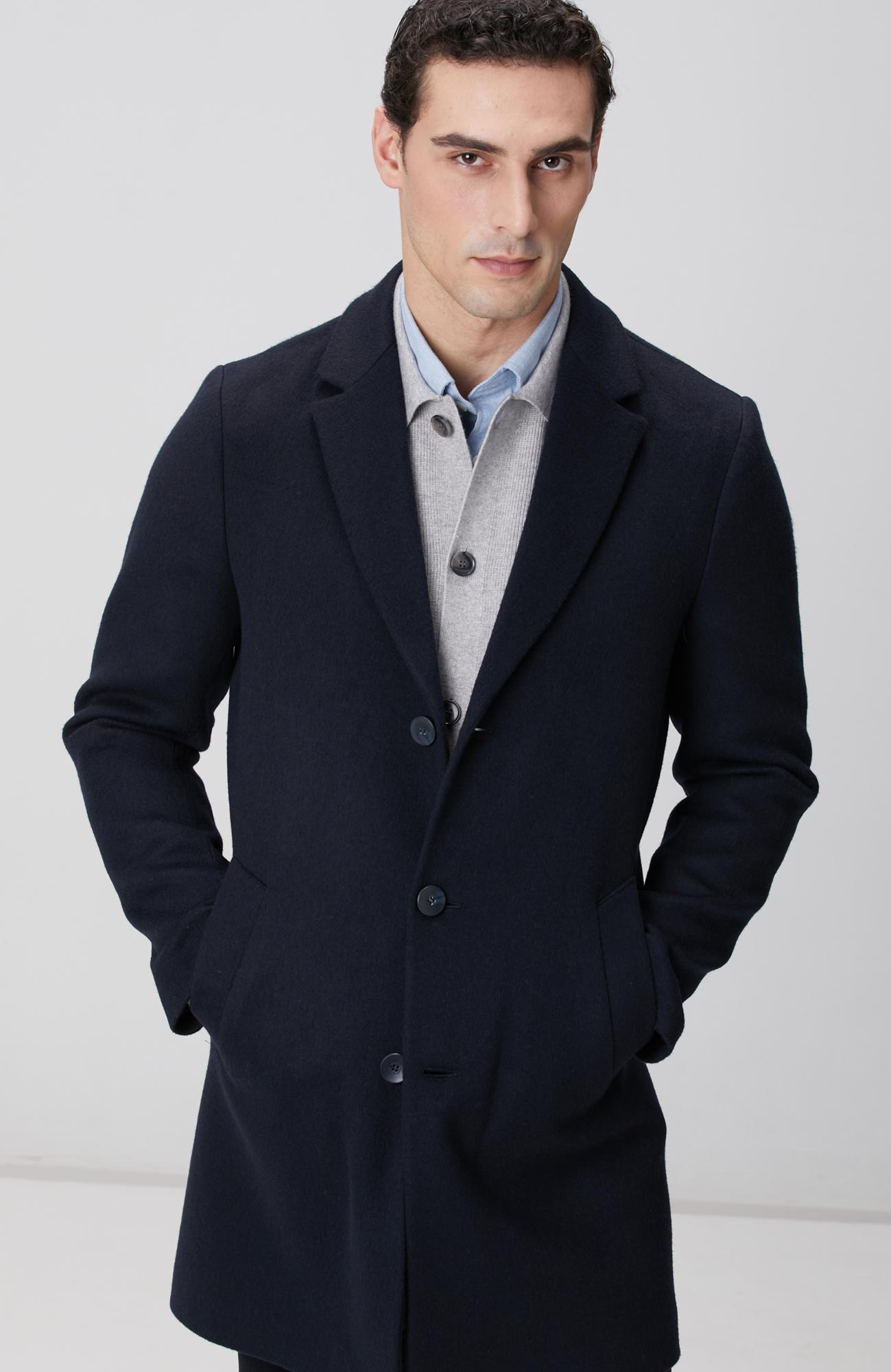 Network Erkek Lacivert Yün Mix Palto