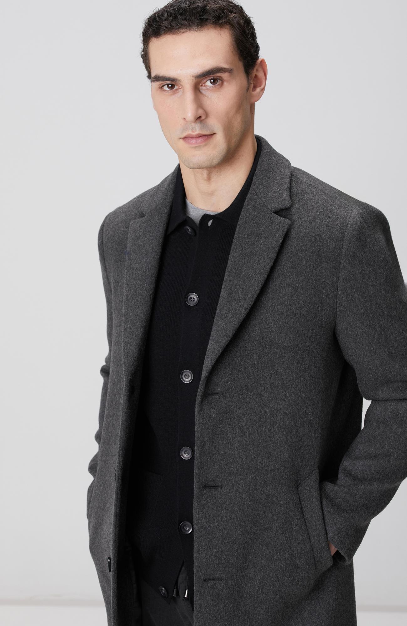 Network Erkek Antrasit Yün Mix Palto