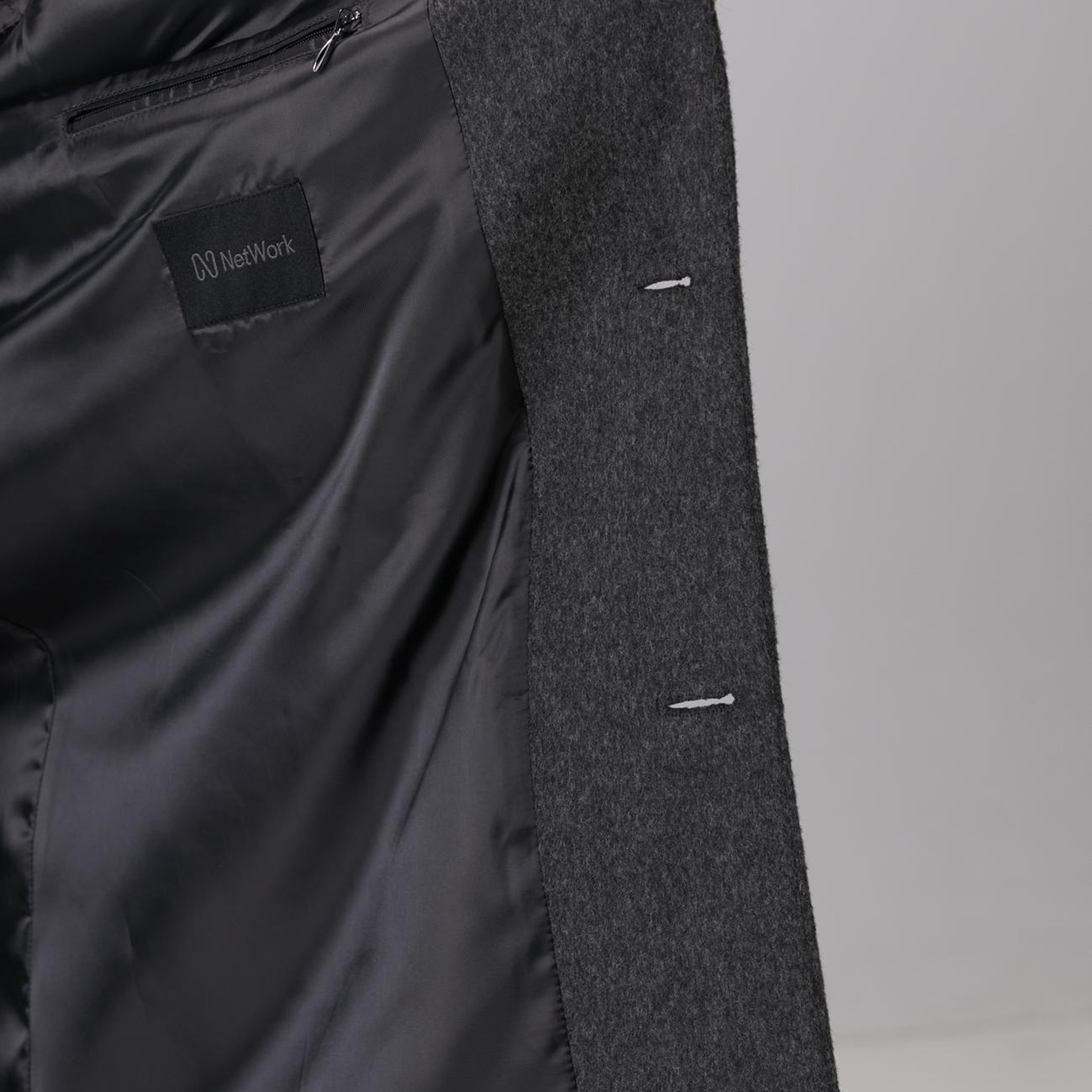 Network Erkek Antrasit Yün Mix Palto