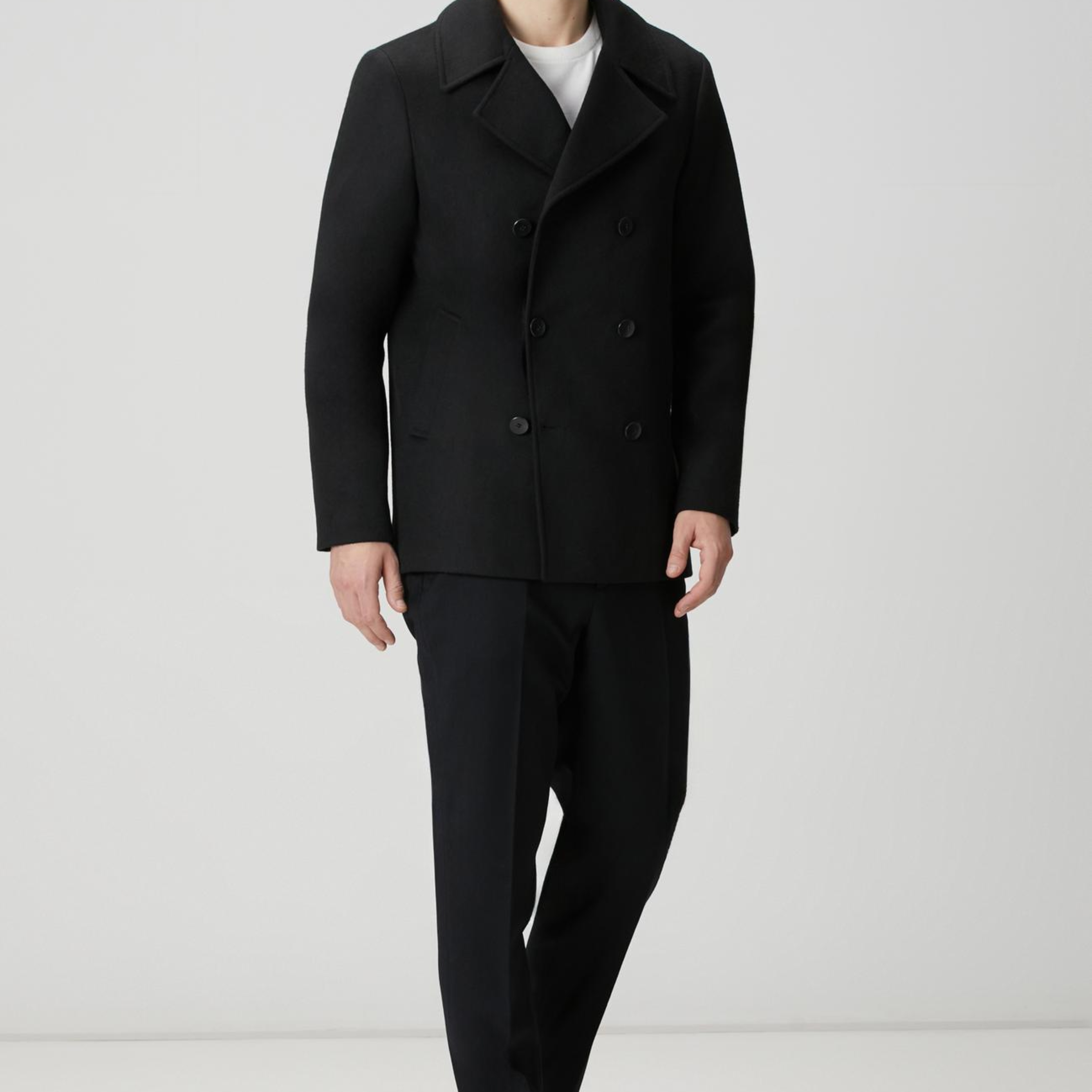 Network Erkek Siyah Kruvaze Gemici Kaban