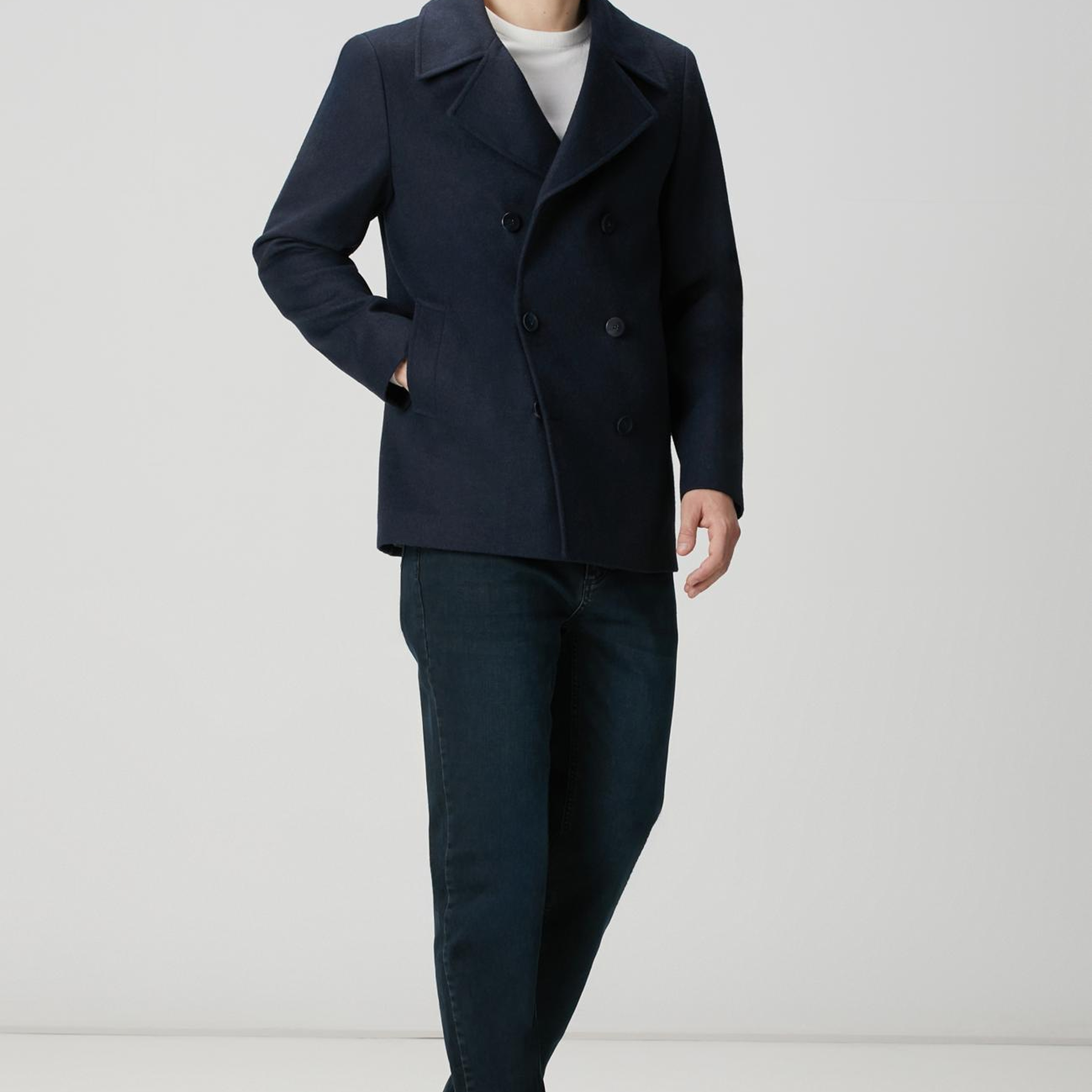 Network Erkek Lacivert Kruvaze Gemici Kaban