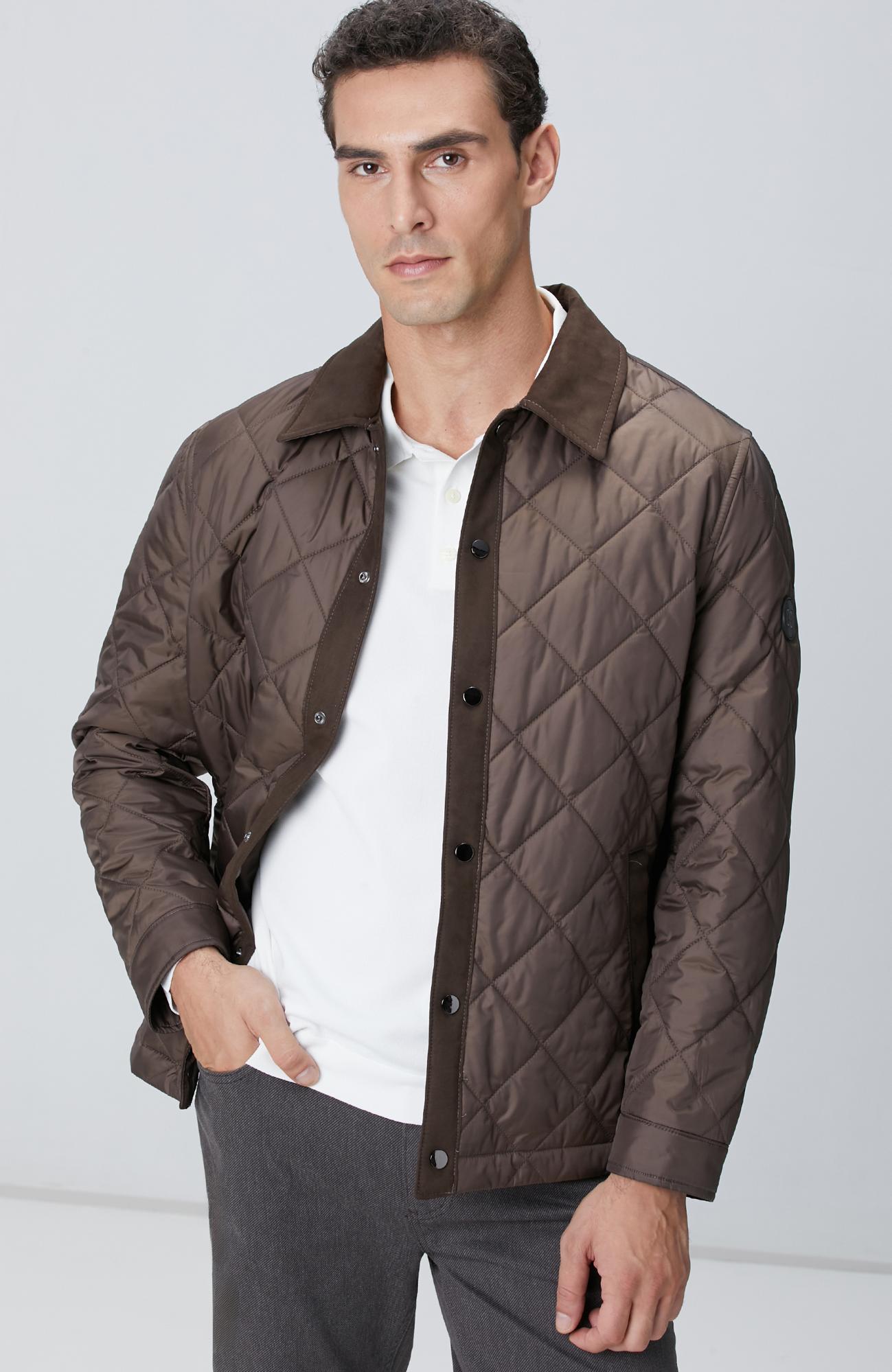 Network Erkek Kahverengi Süet Garnili Coat Ceket