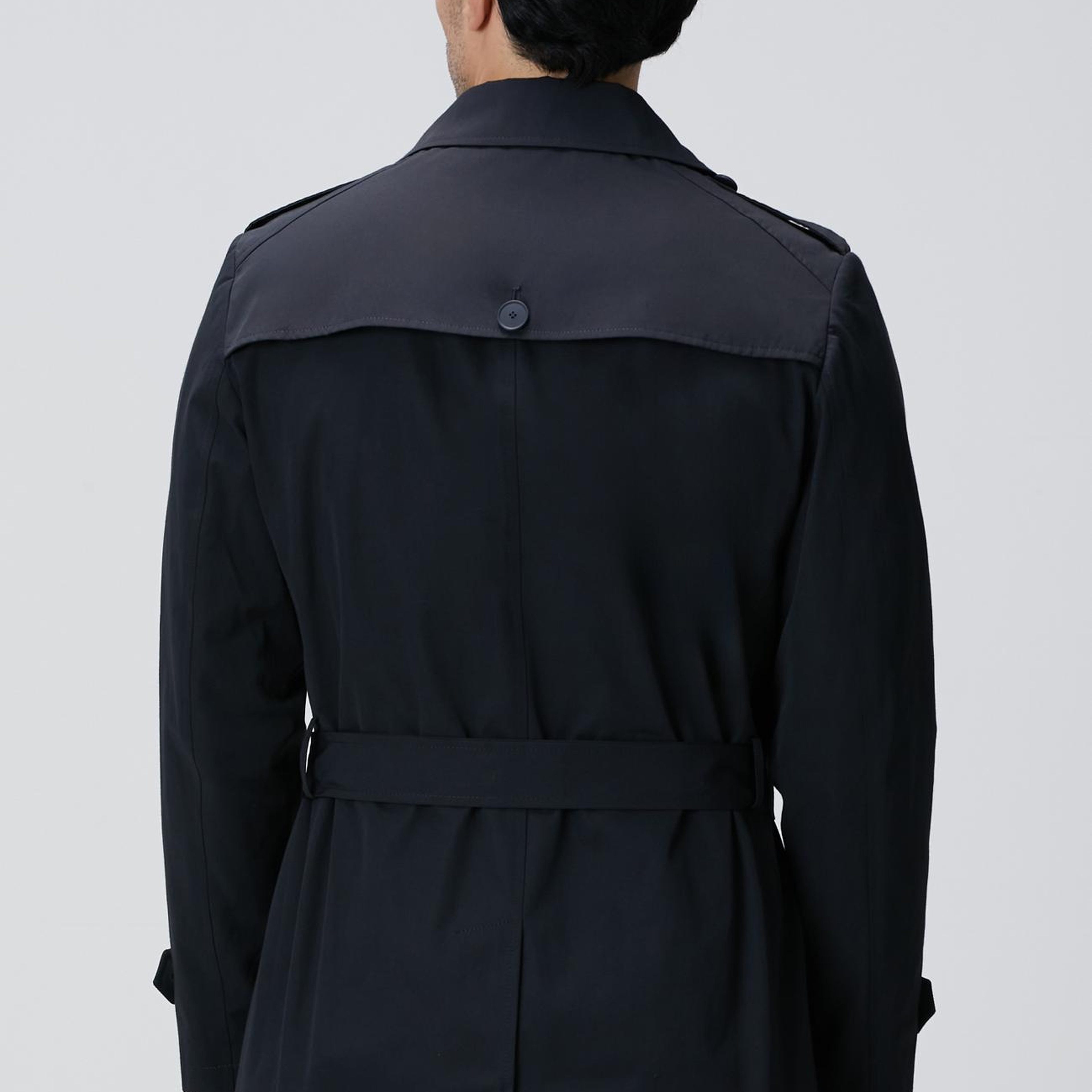 Network Erkek Lacivert Kuşaklı Pardösü