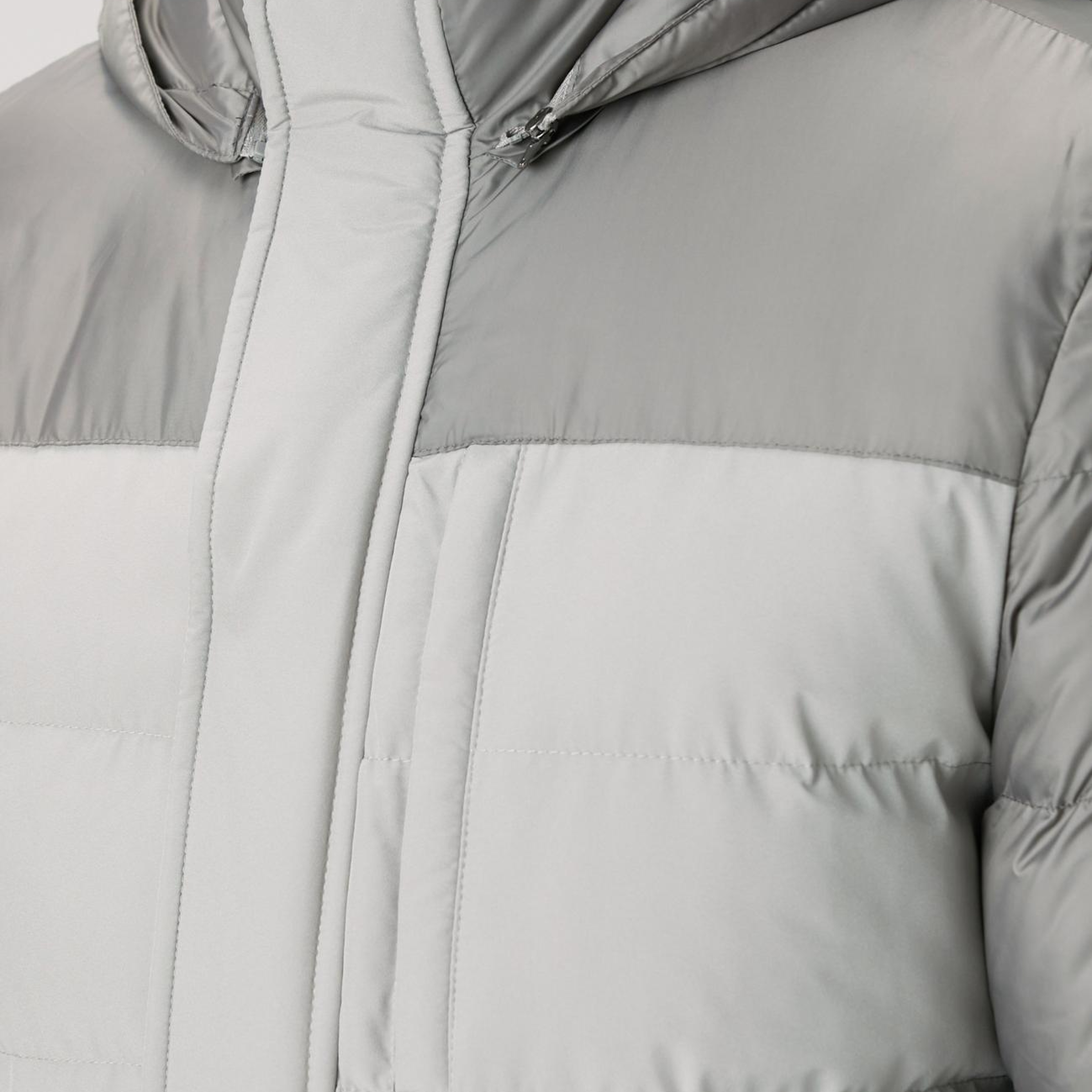 Network Erkek Gri Kapüşonlu Ray Kapitoneli Casual Kaban