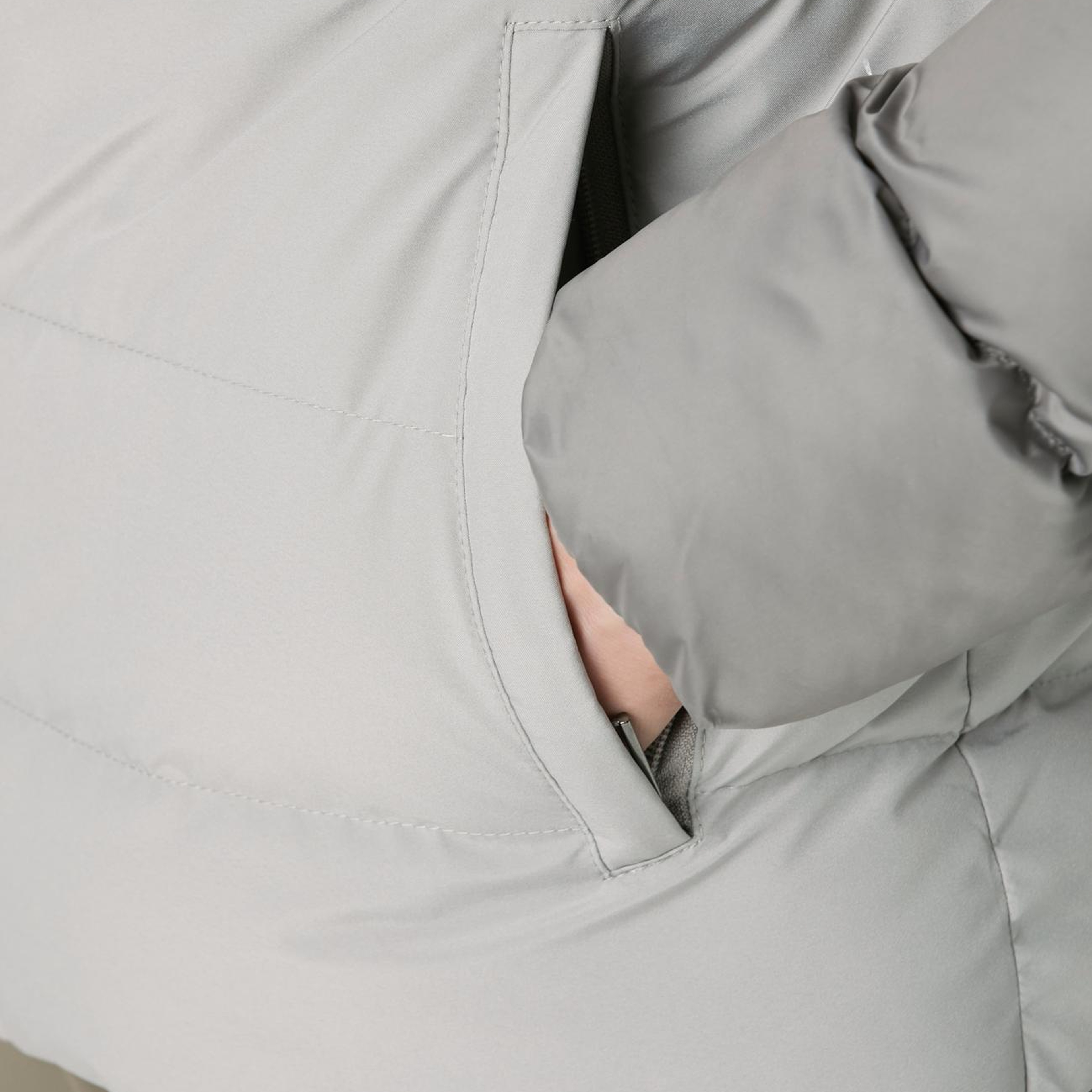 Network Erkek Gri Kapüşonlu Ray Kapitoneli Casual Kaban