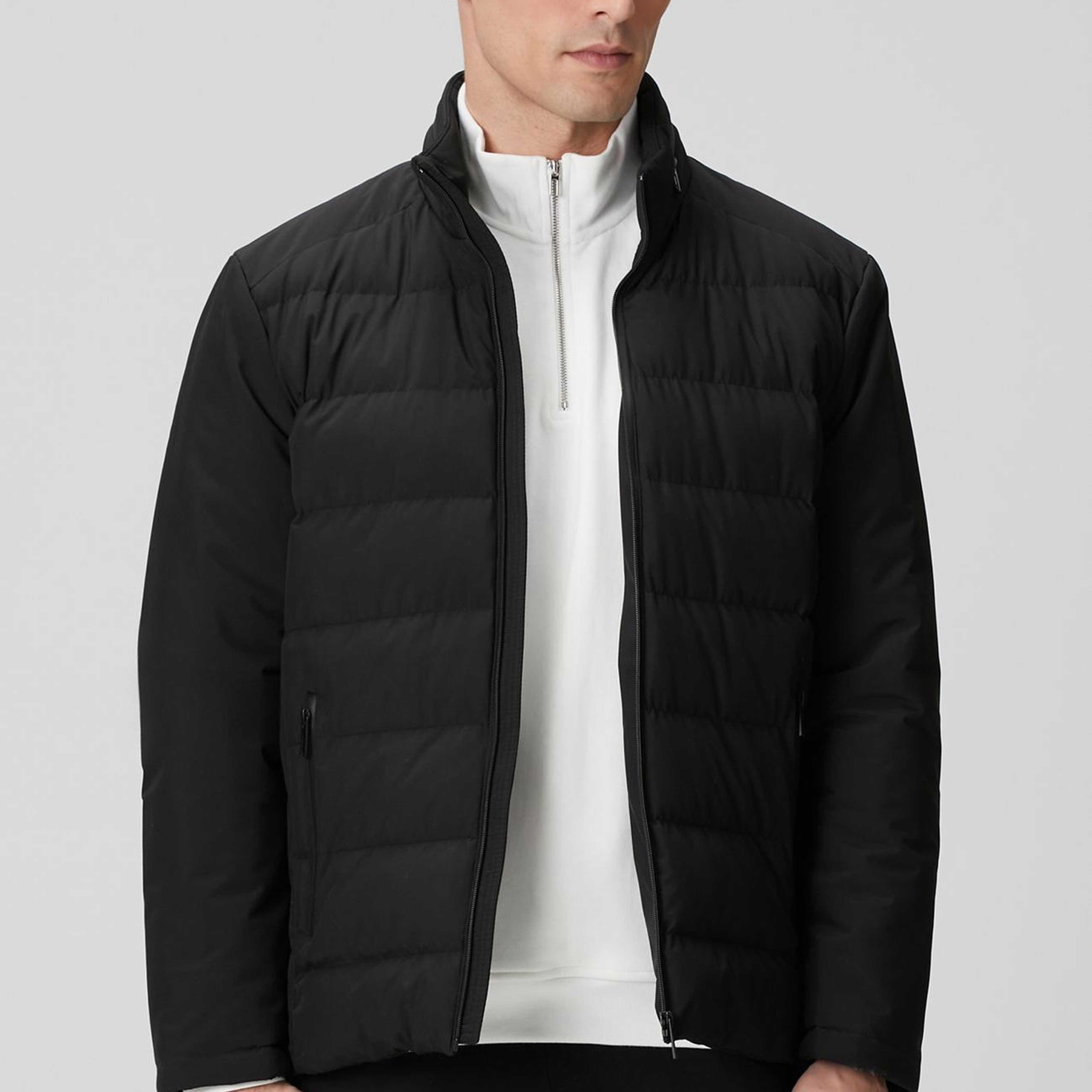 Network Erkek Siyah Su Geçirmez Fermuarlı Casual Kaban