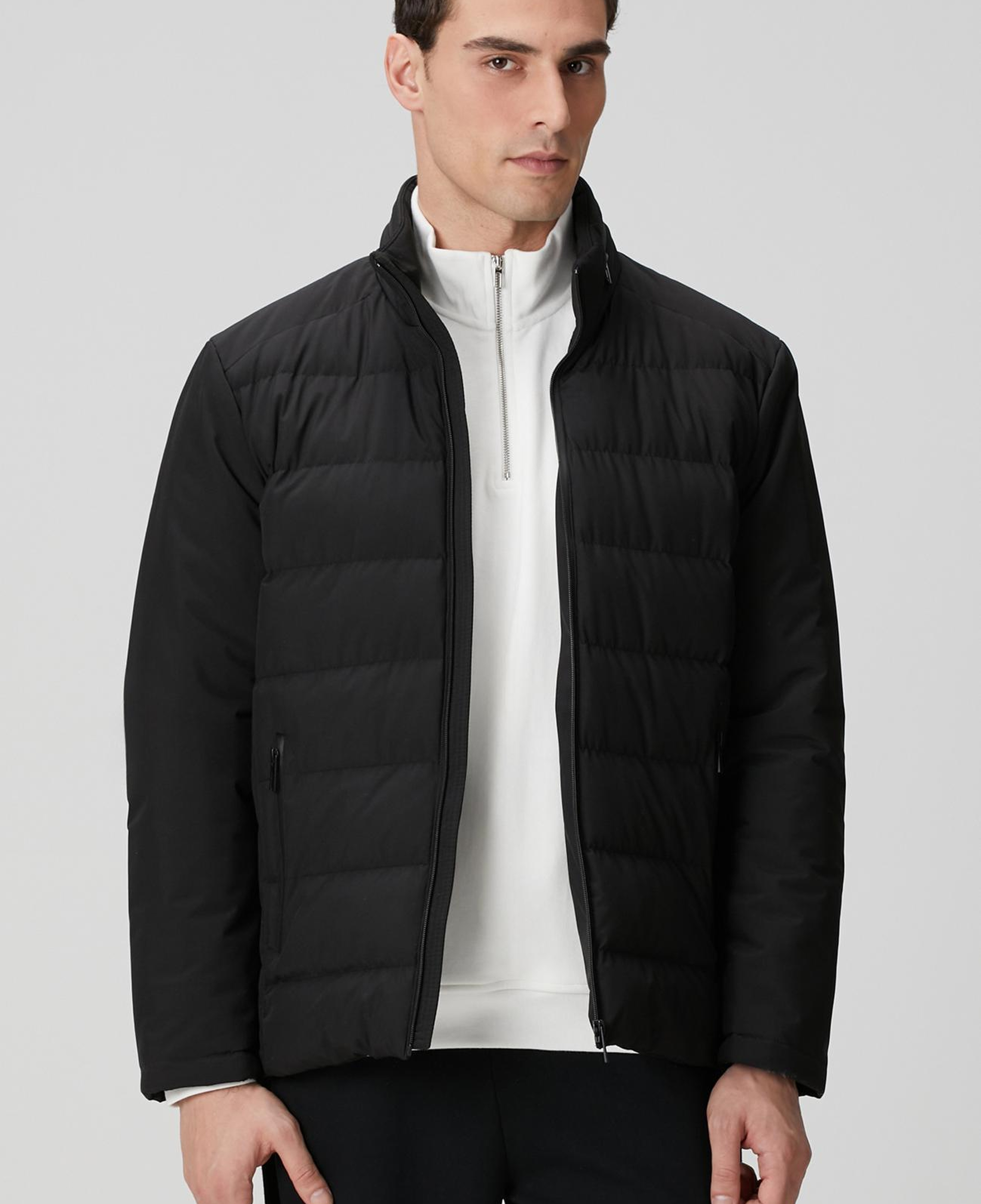 Network Erkek Siyah Su Geçirmez Fermuarlı Casual Kaban