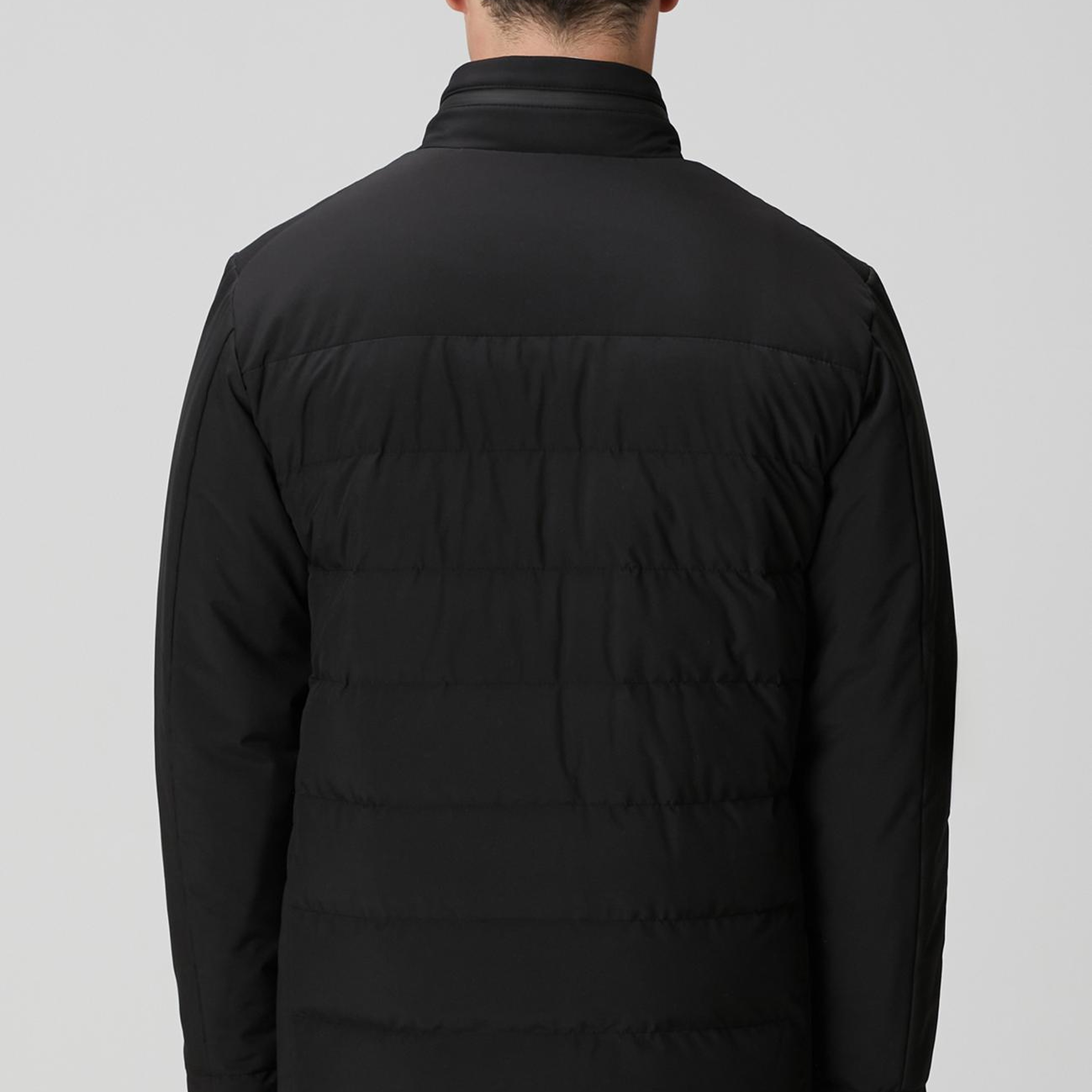 Network Erkek Siyah Su Geçirmez Fermuarlı Casual Kaban