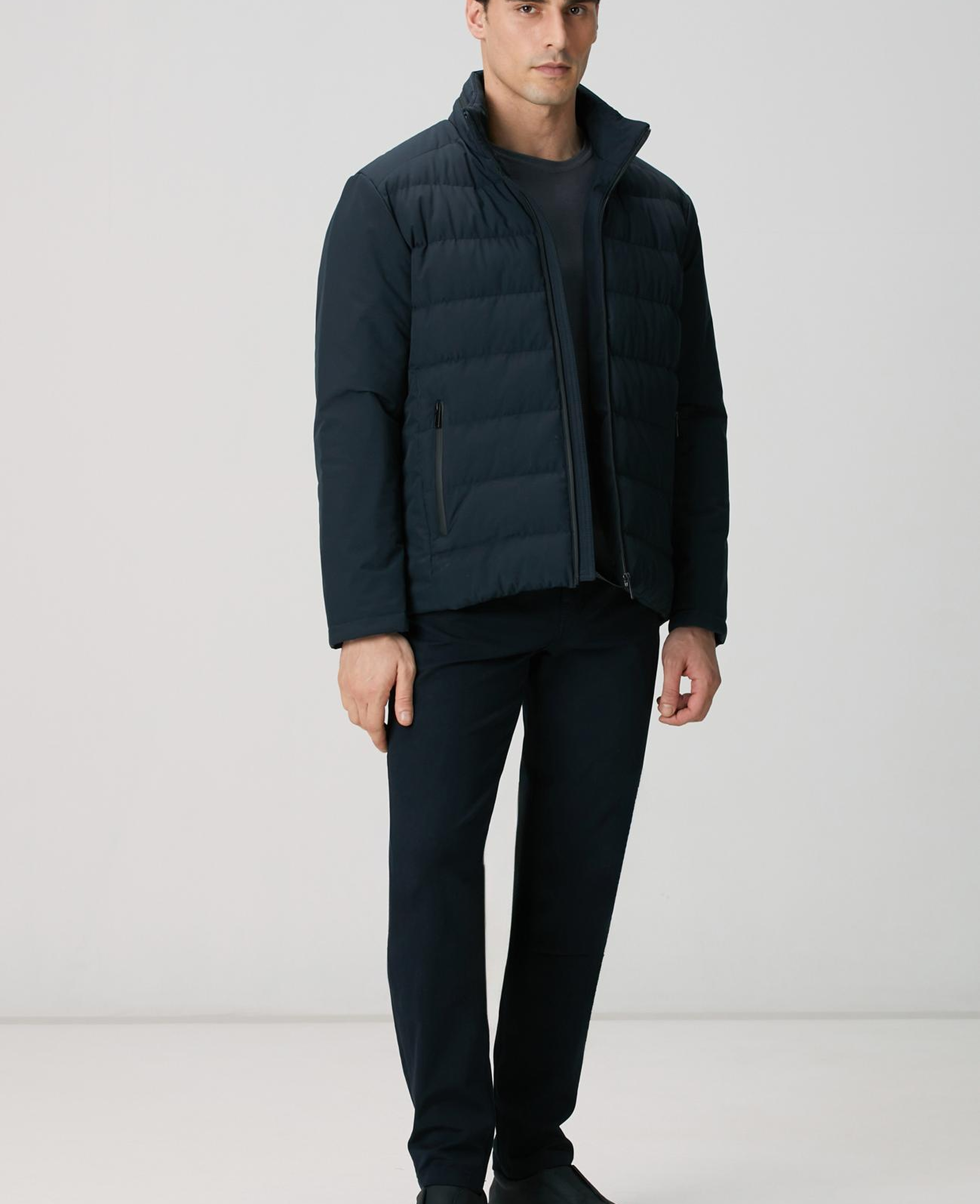 Network Erkek Lacivert Su Geçirmez Fermuarlı Casual Kaban