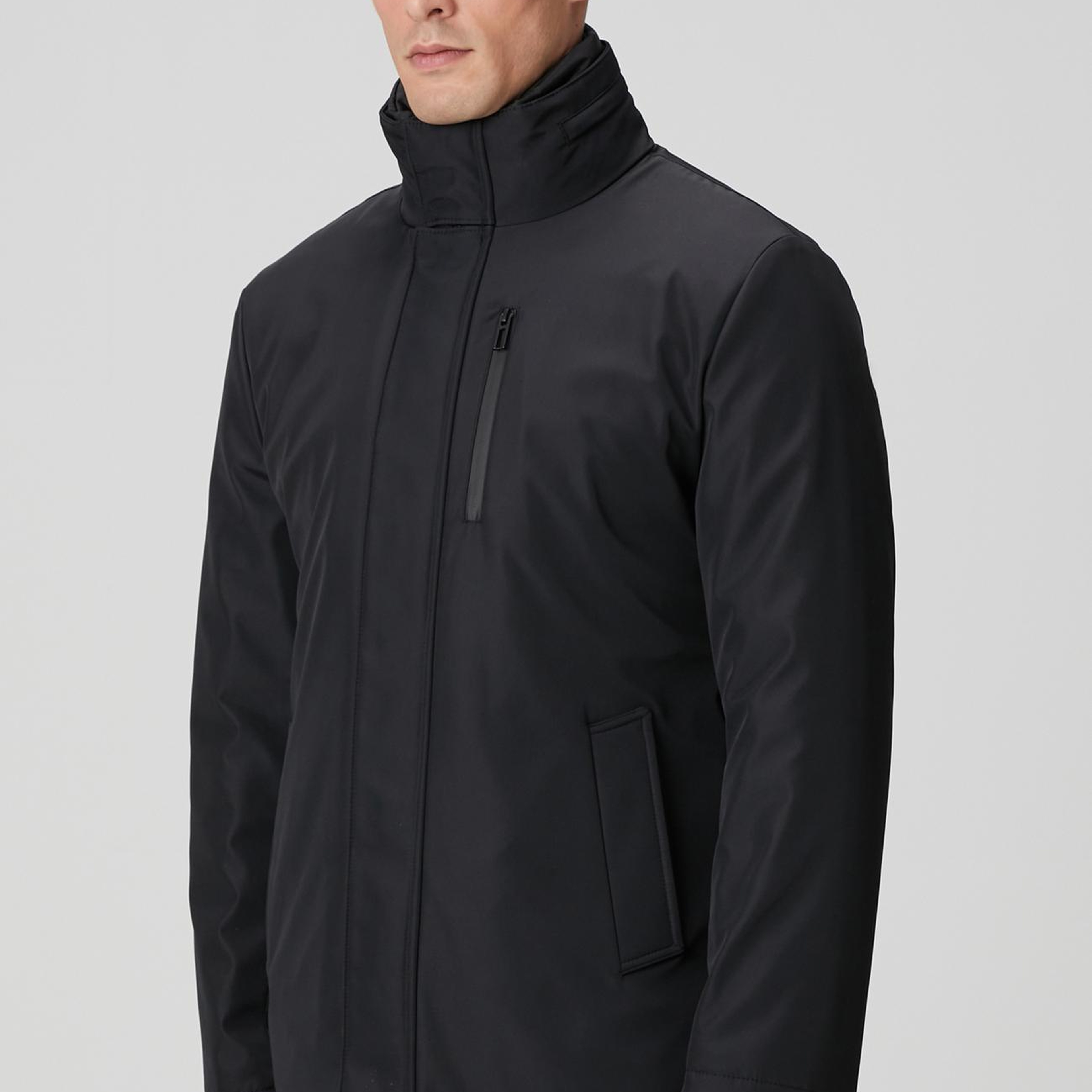 Network Erkek Siyah Dik Yaka Casual Kaban