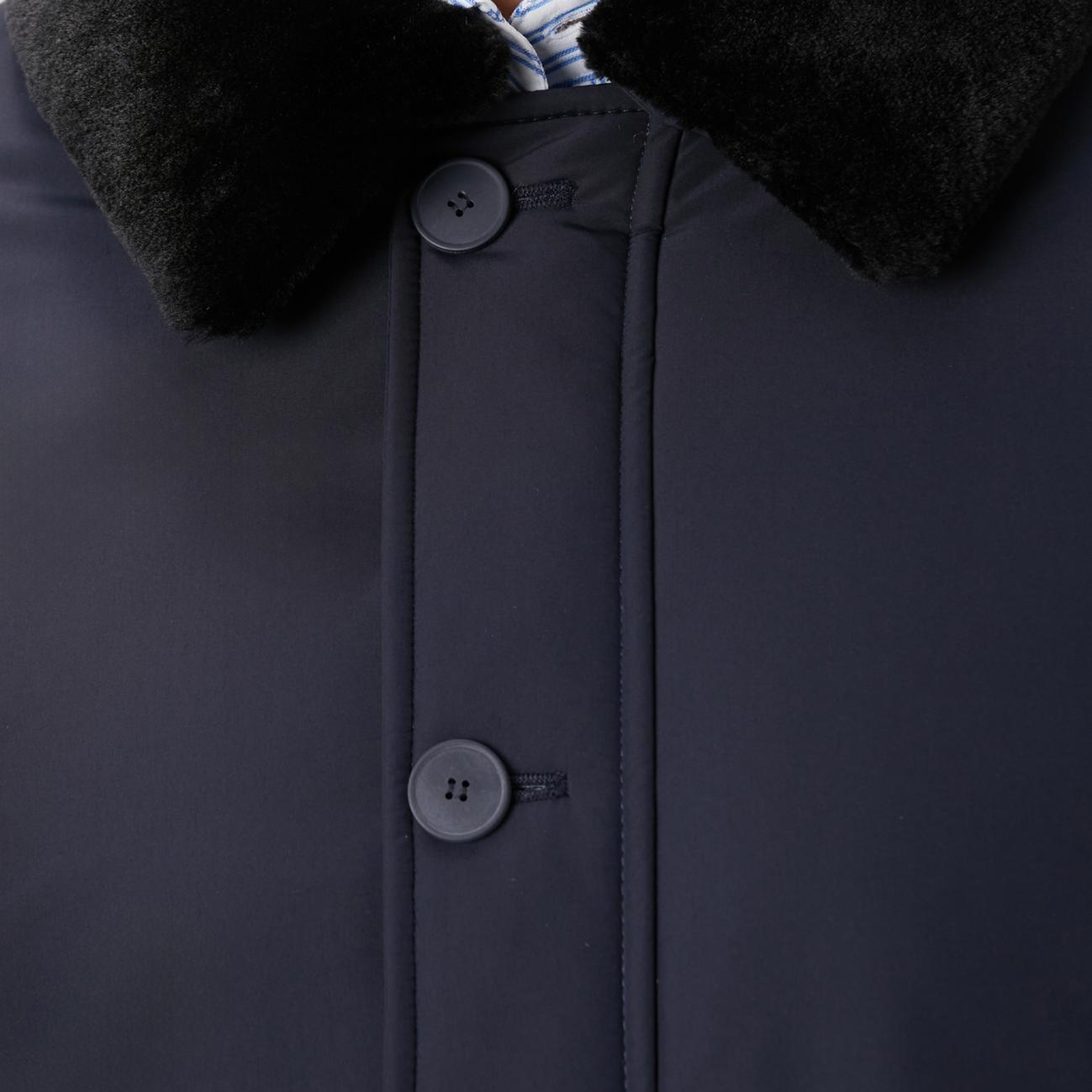 Network Erkek Lacivert Yakası Kürk Detaylı Mont