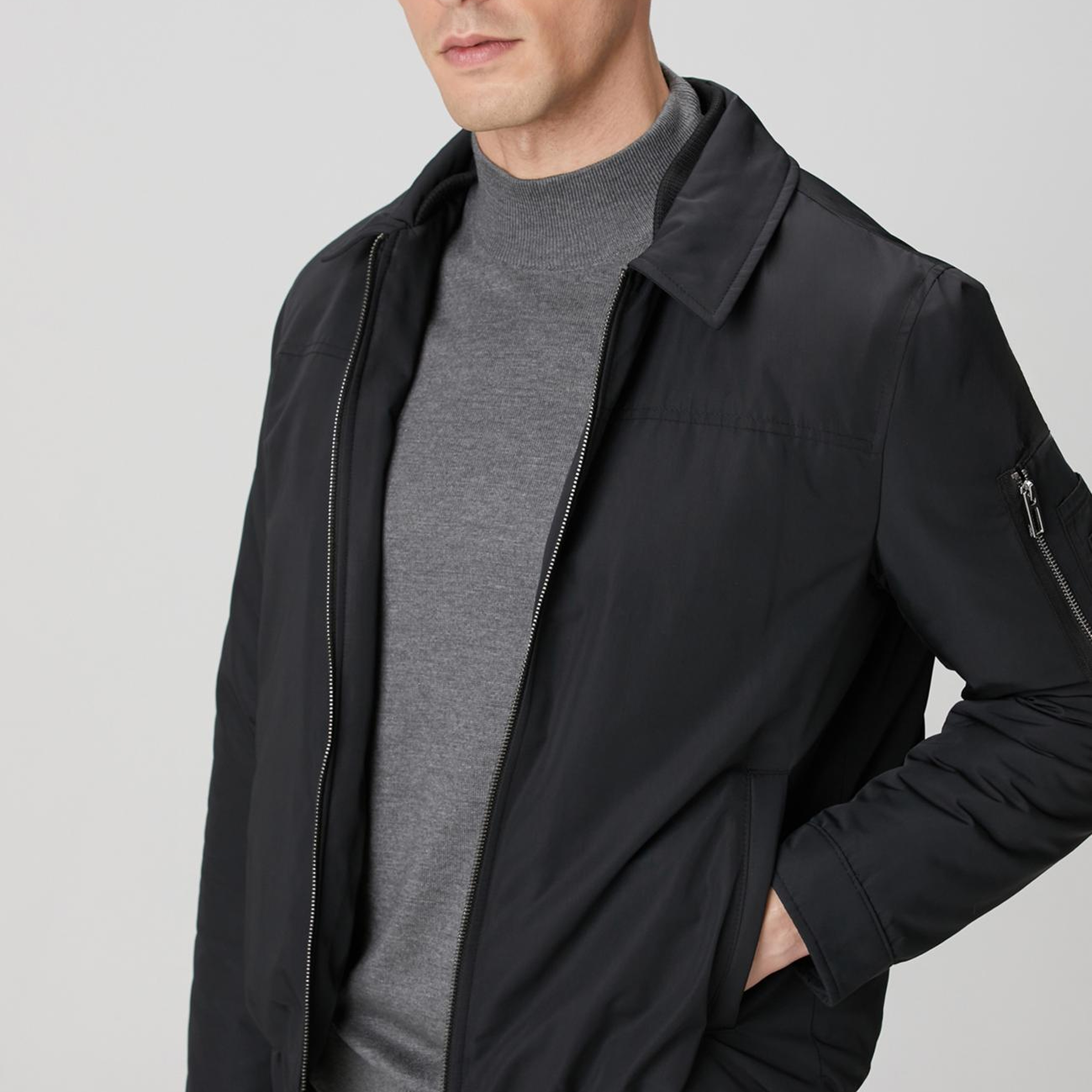 Network Erkek Siyah Bomber Mont