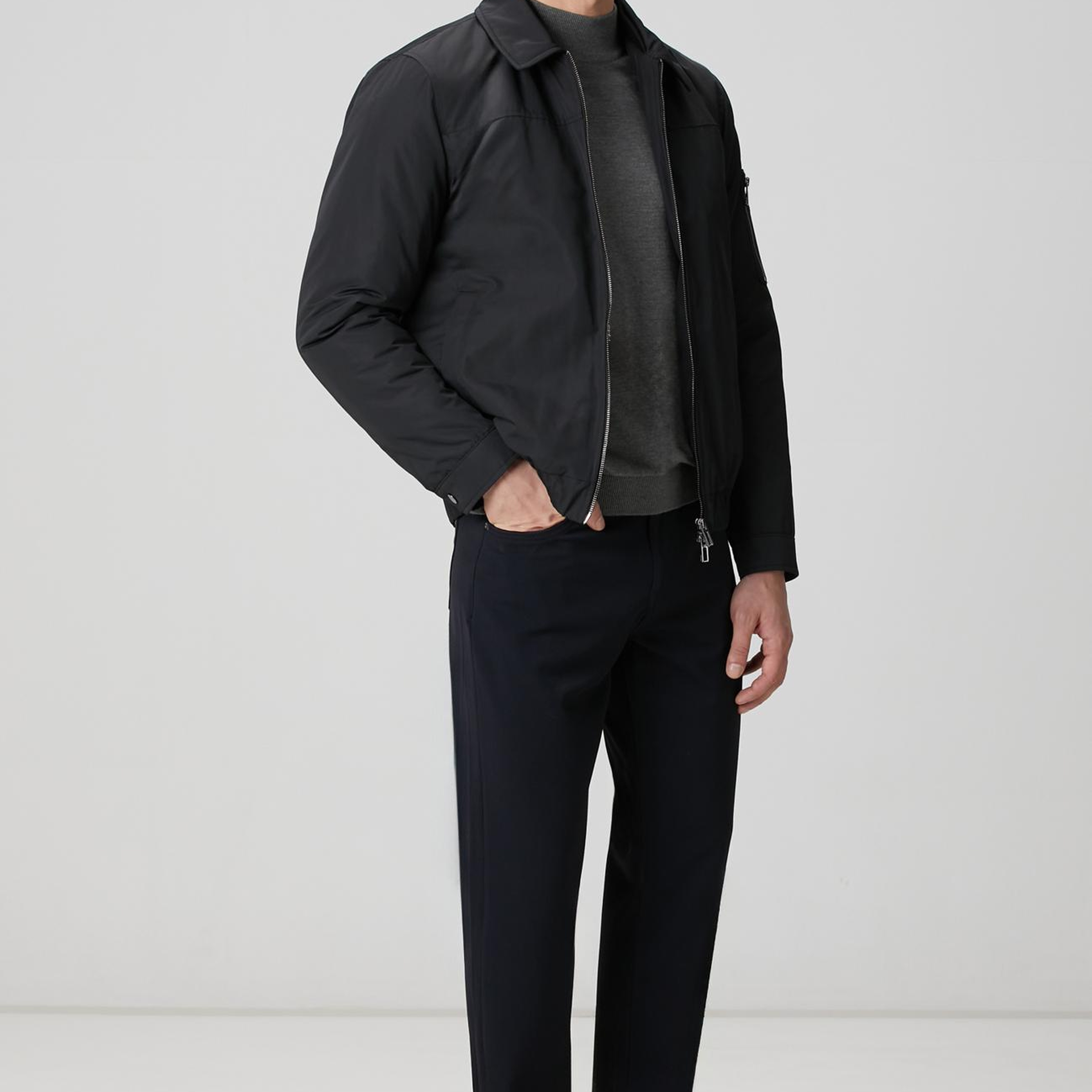 Network Erkek Siyah Bomber Mont