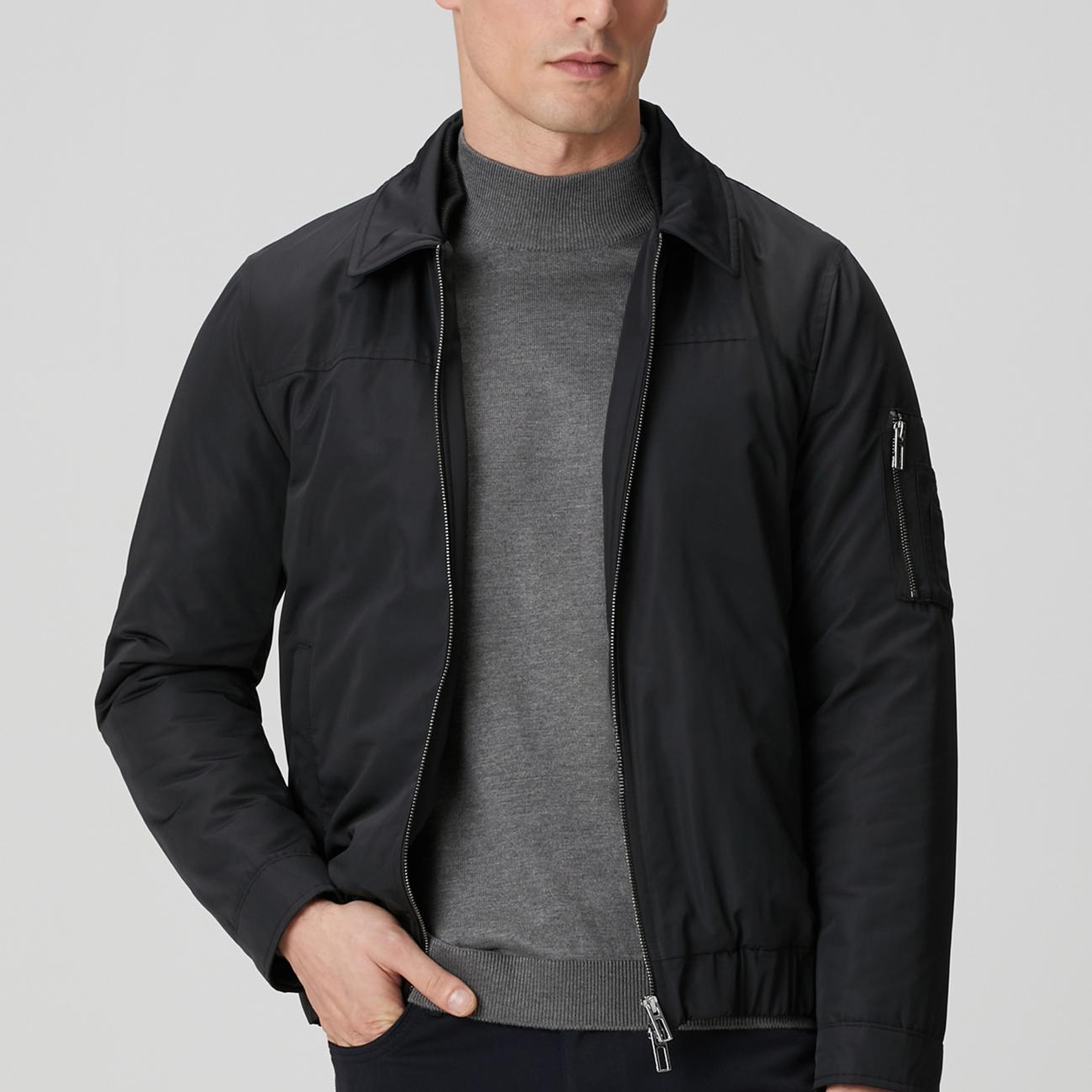 Network Erkek Siyah Bomber Mont