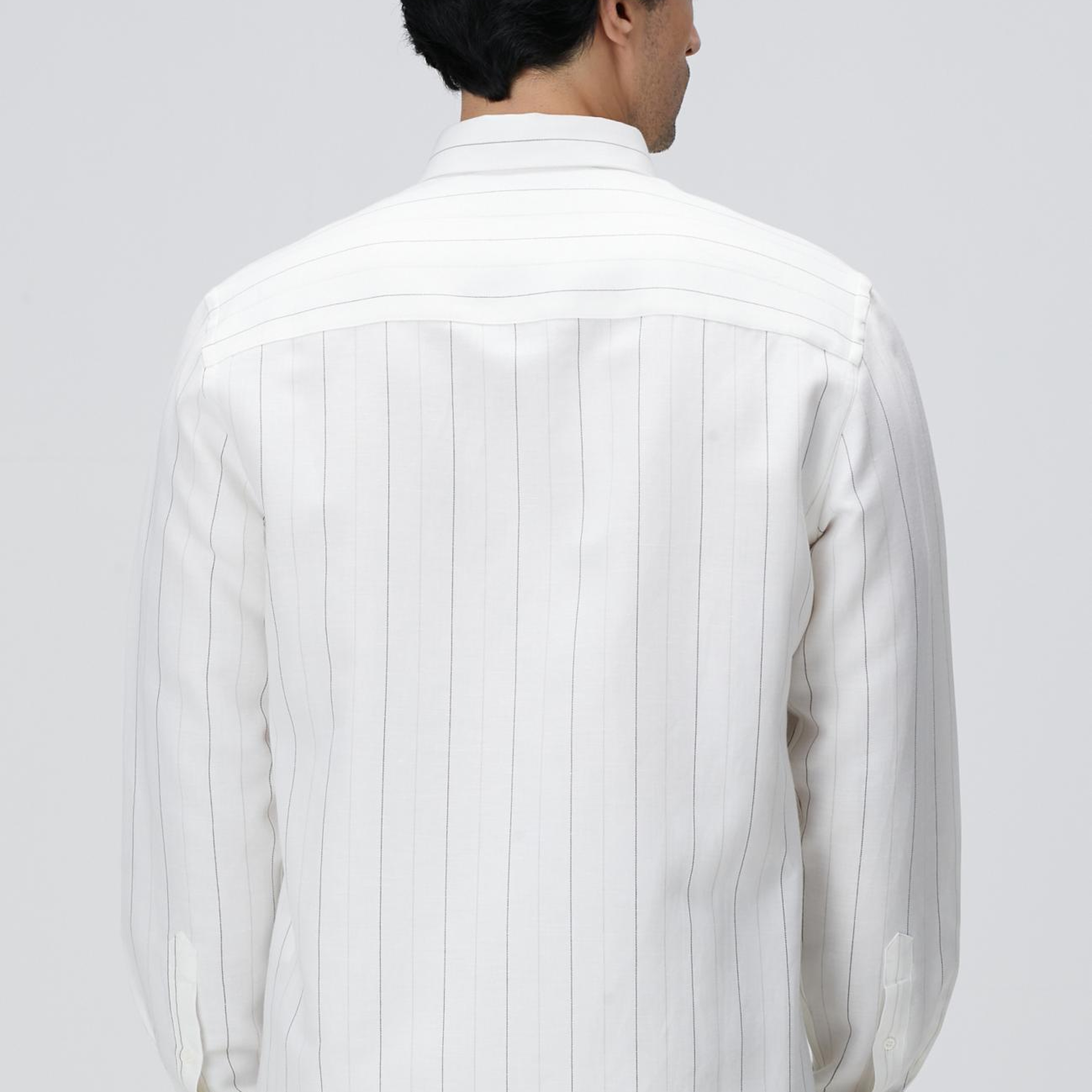 Network Erkek Beyaz Çizgi Desenli Gömlek
