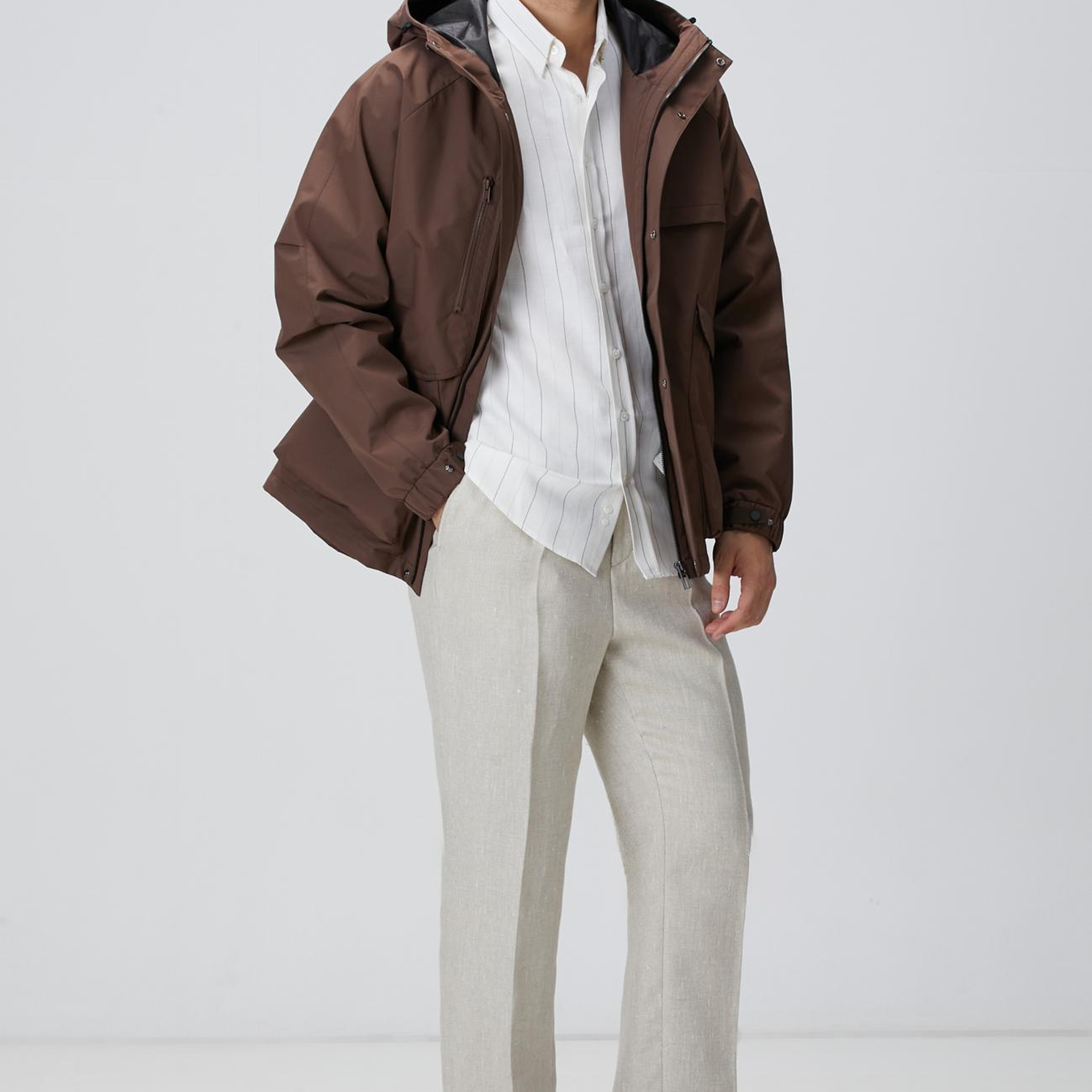 Network Erkek Beyaz Çizgi Desenli Gömlek