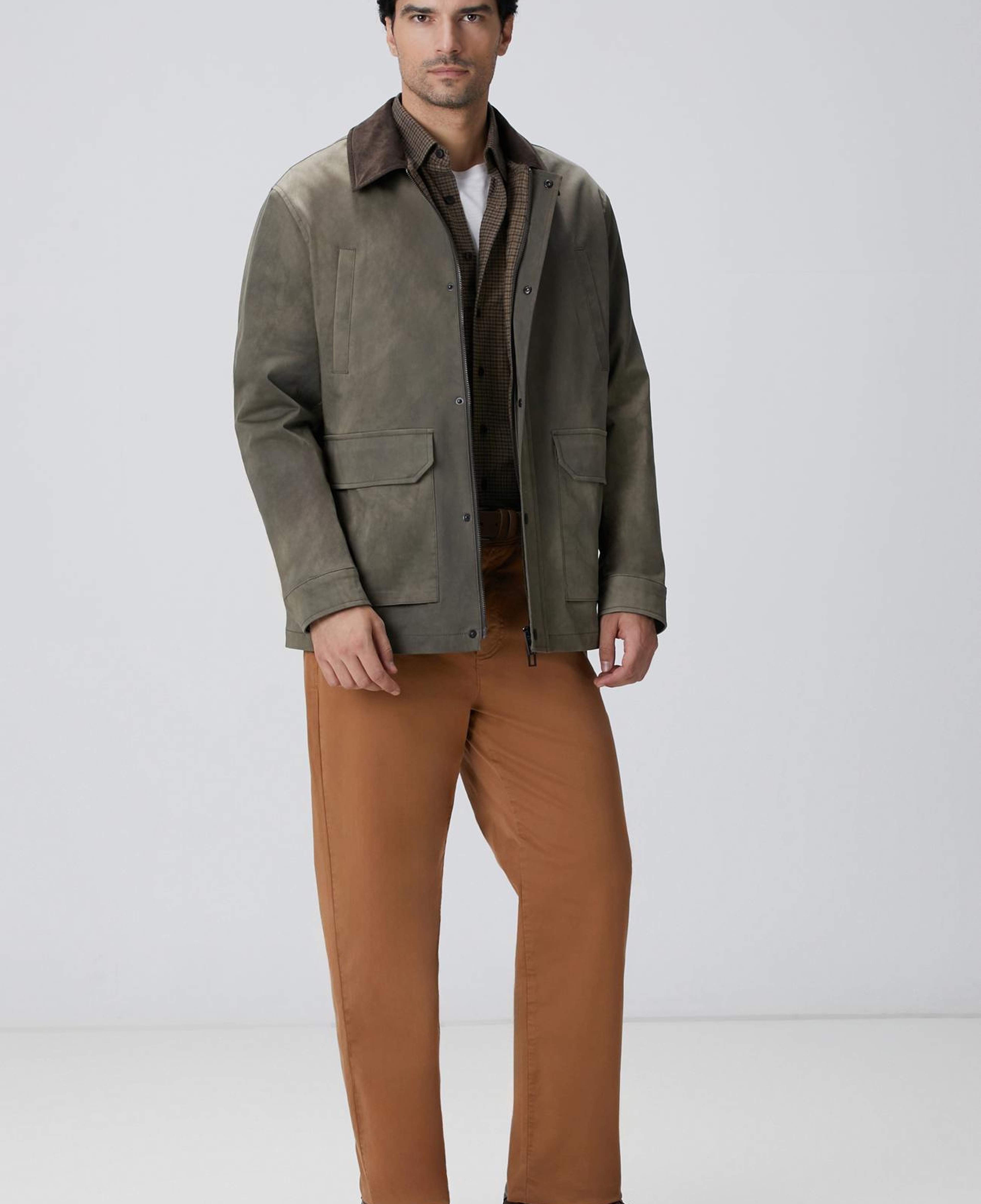 Network Erkek Haki Batik Desenli Coat Ceket