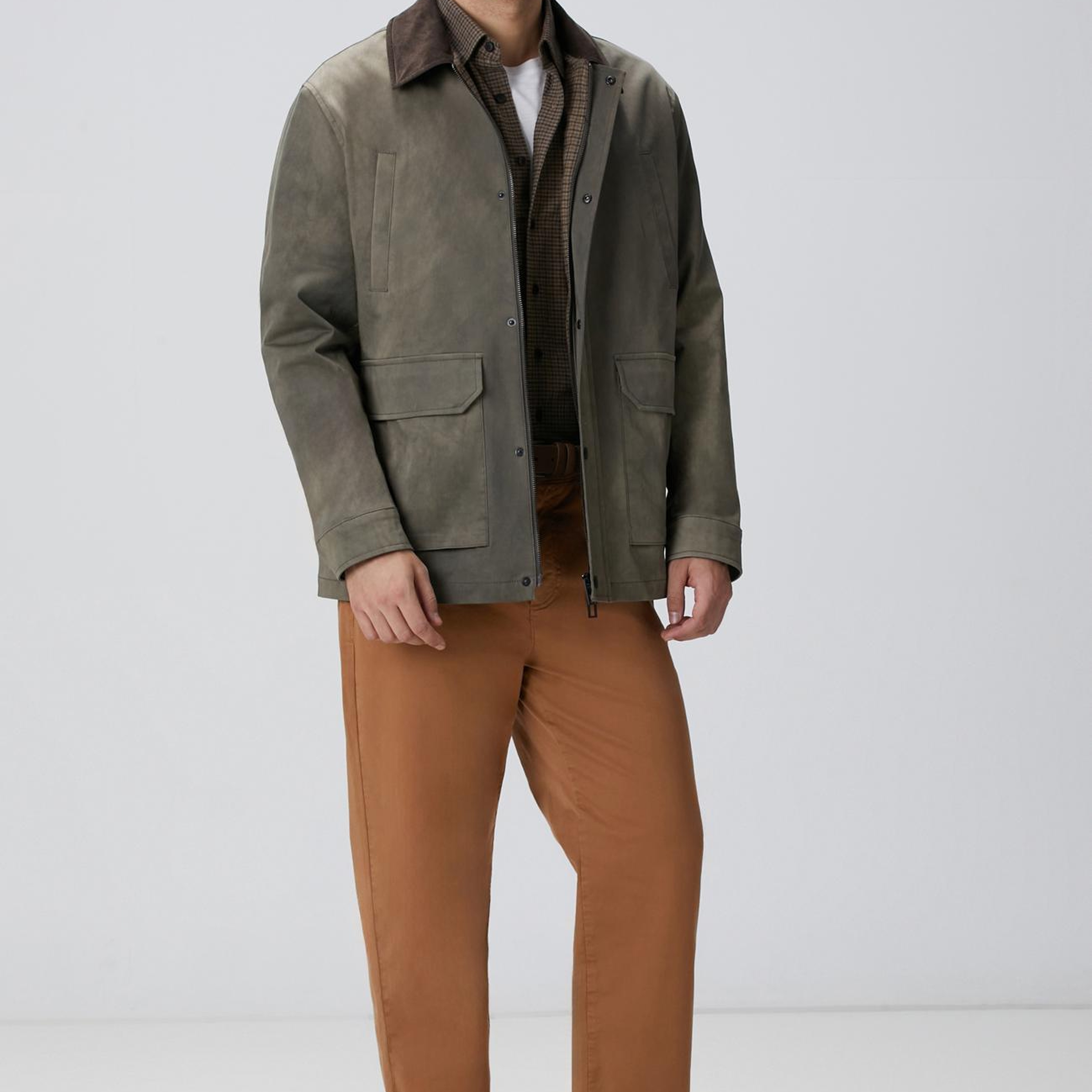 Network Erkek Haki Batik Desenli Coat Ceket
