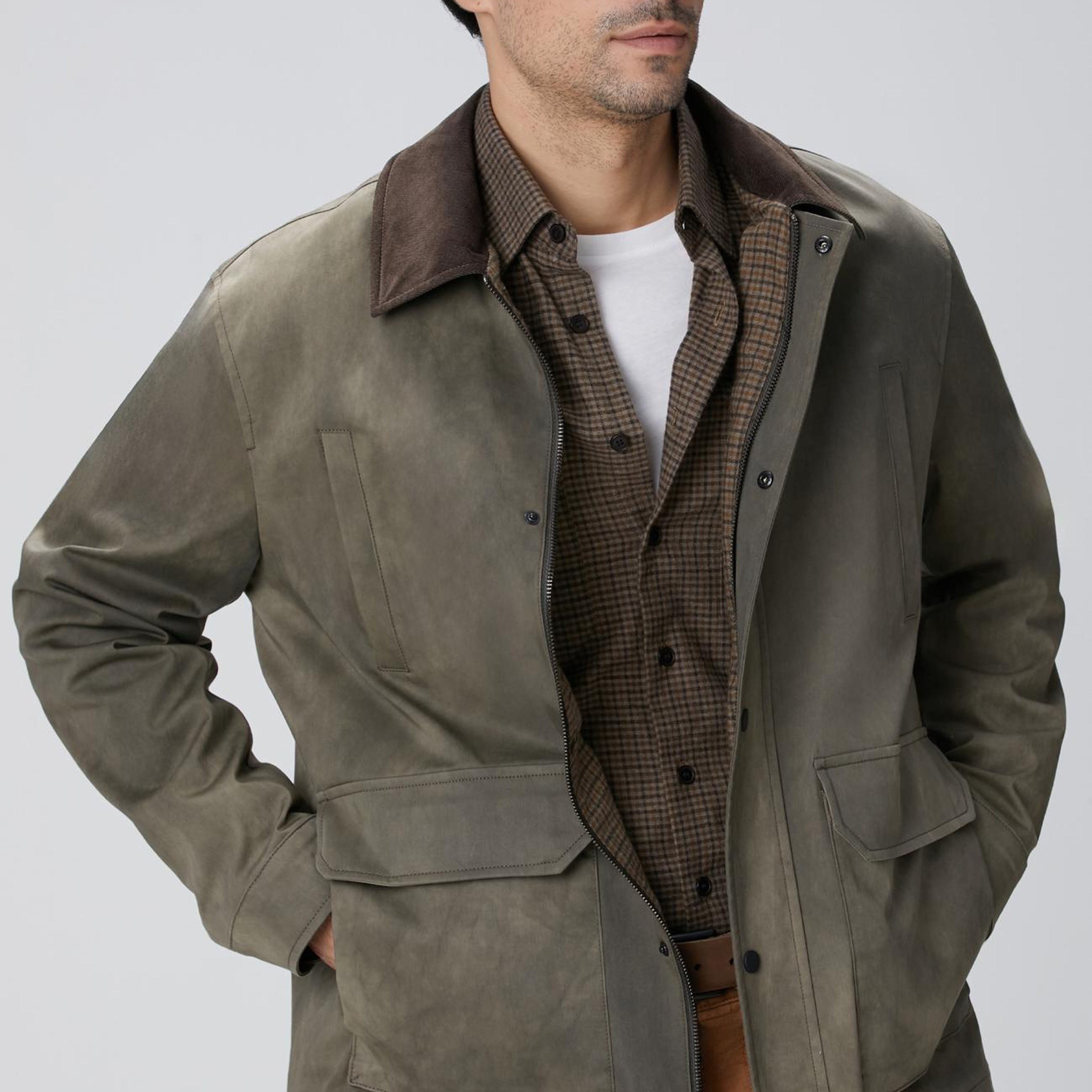 Network Erkek Haki Batik Desenli Coat Ceket