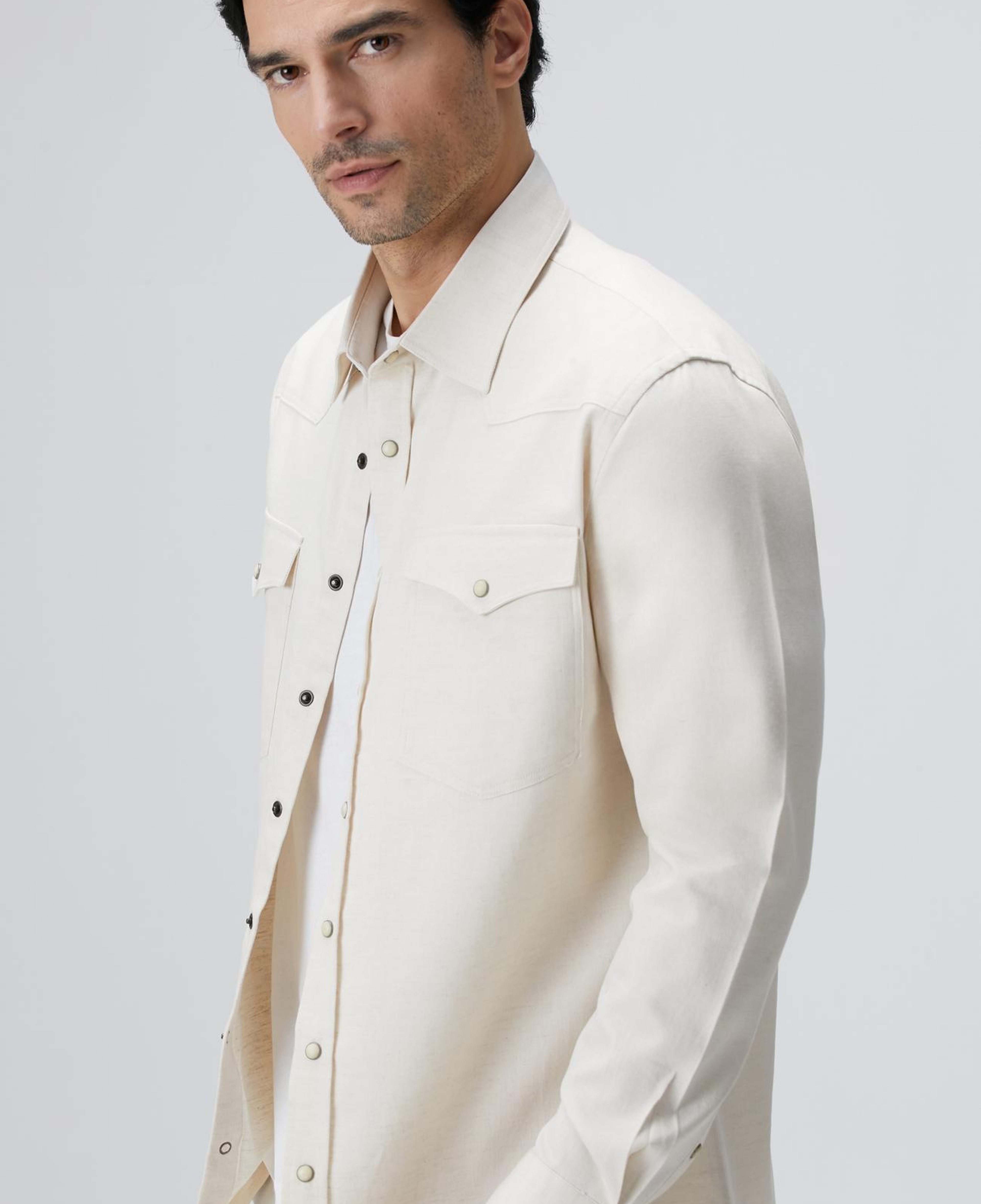 Network Erkek Naturel Keten Karışımlı Gömlek