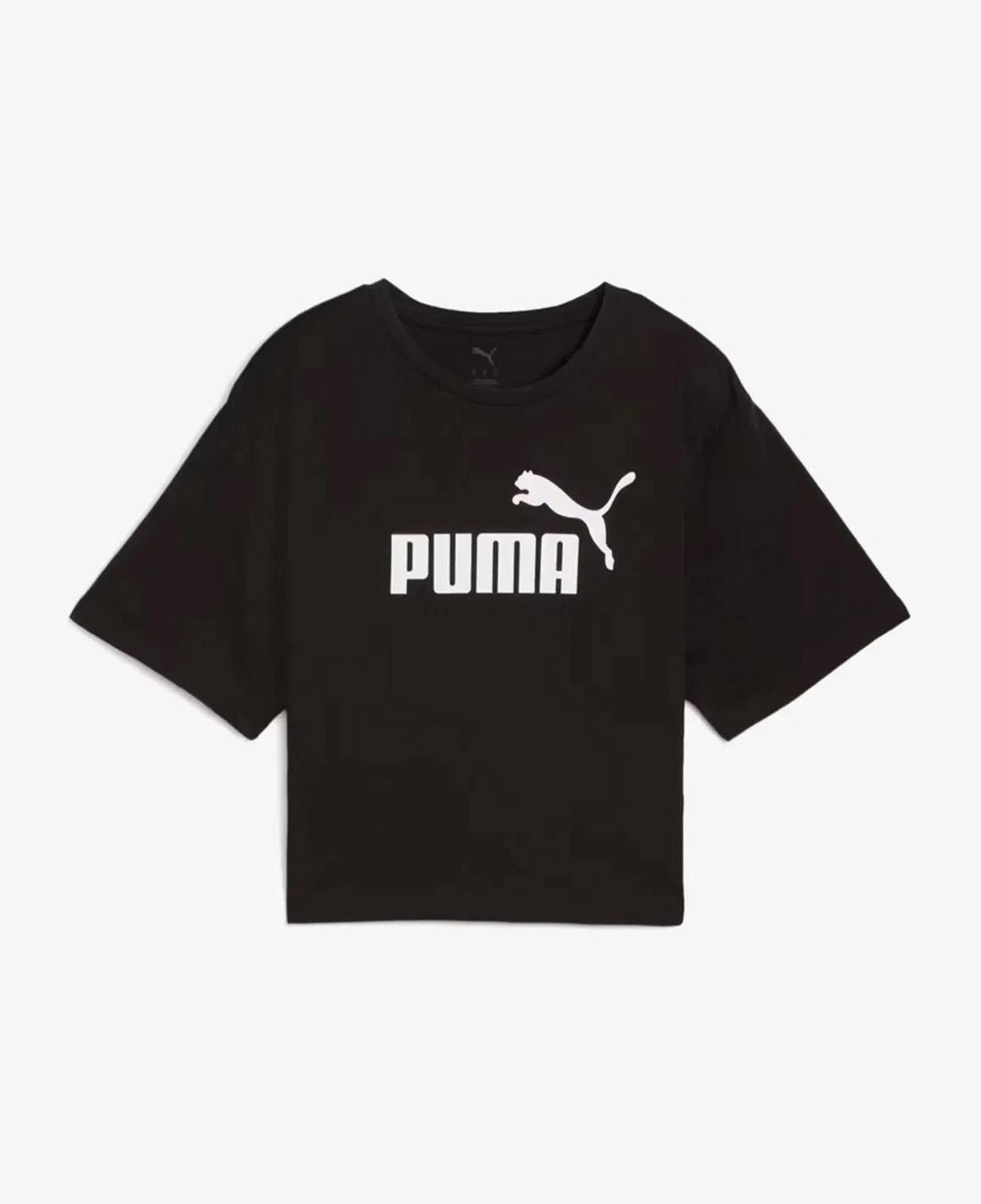 Puma Essential Cropped No. 1 Logo Kadın Siyah T-Shirt