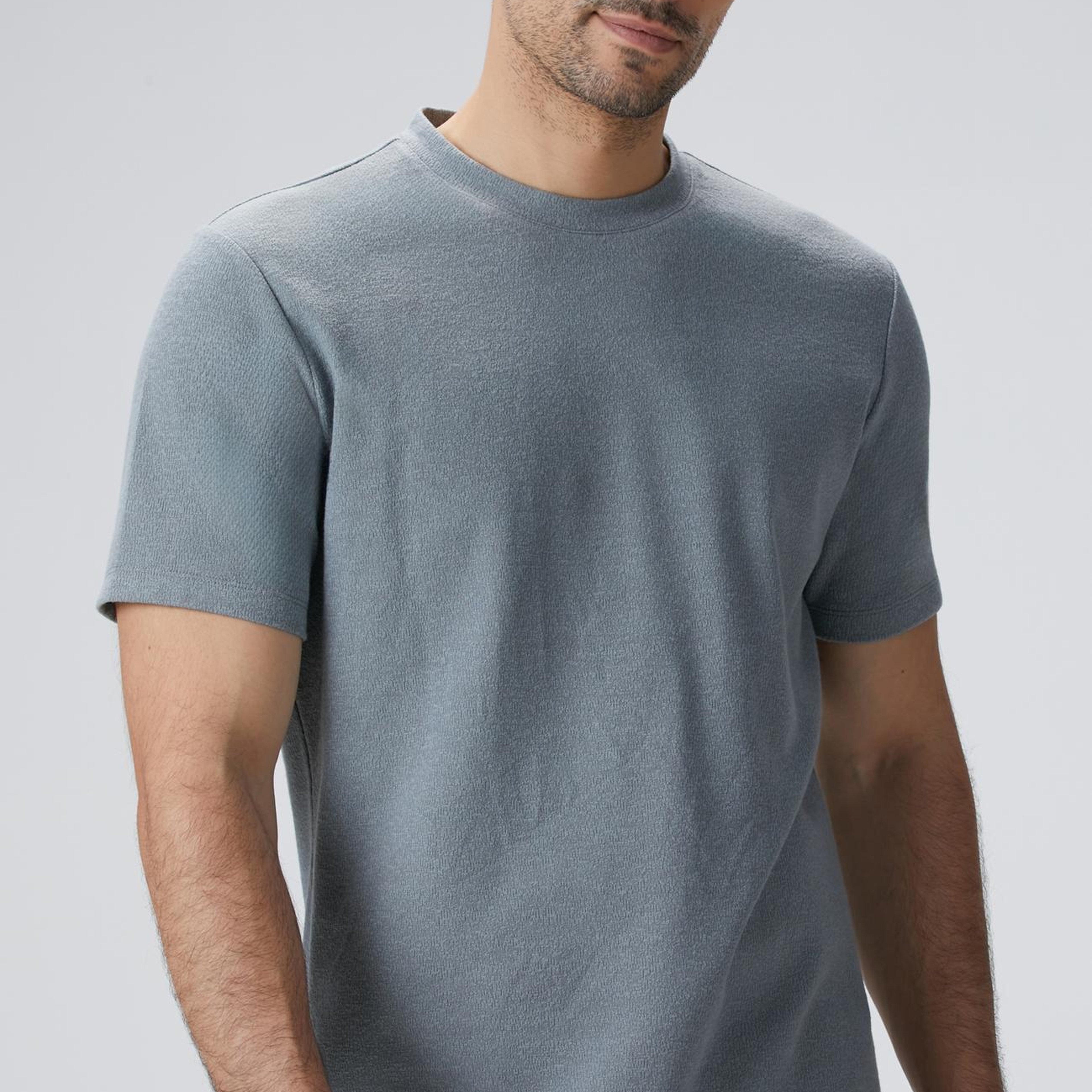 Network Erkek Mint Nane Bisiklet Yaka Jakarlı T-shirt